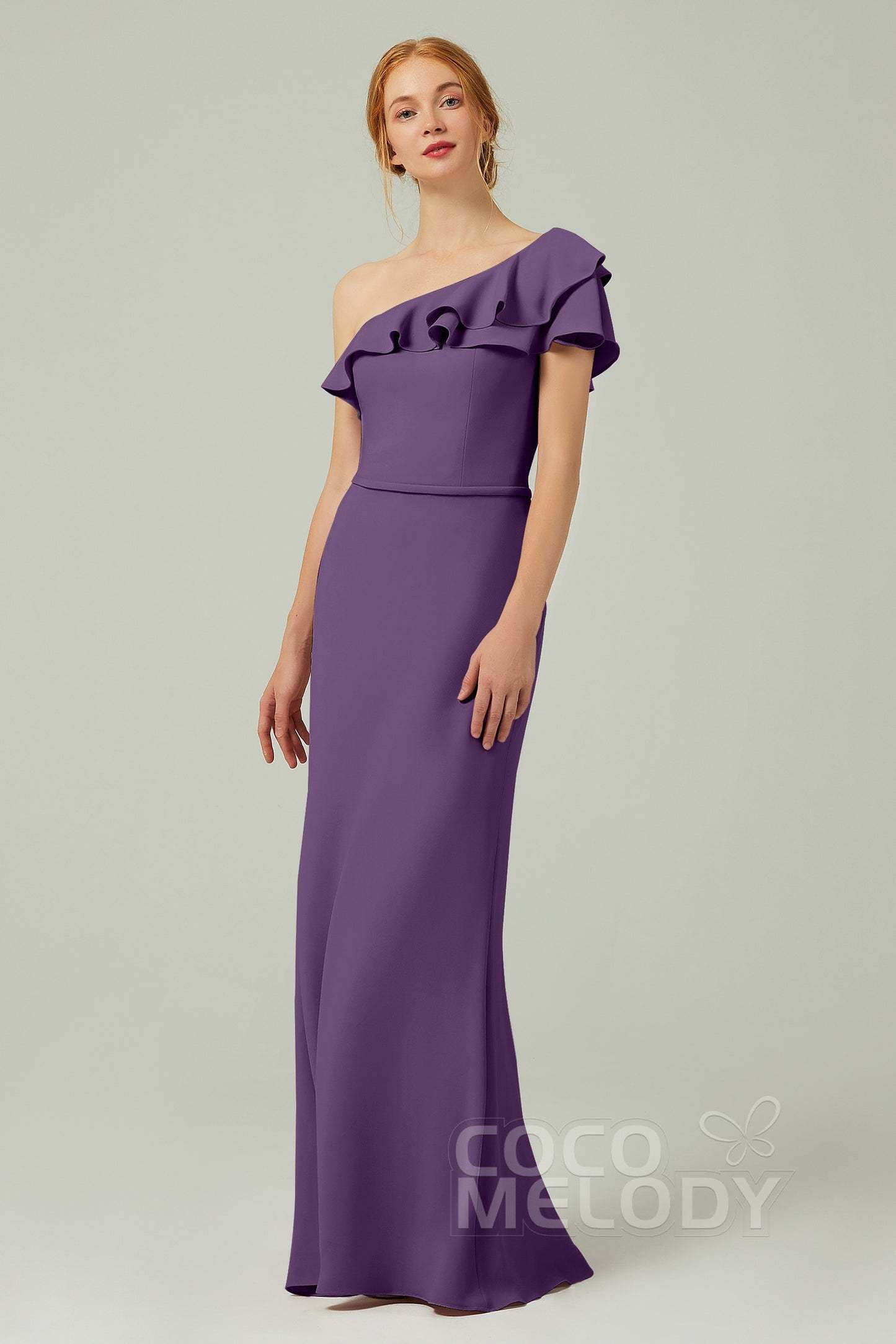 Sheath-Column Floor Length Chiffon Bridesmaid Dress CB0349