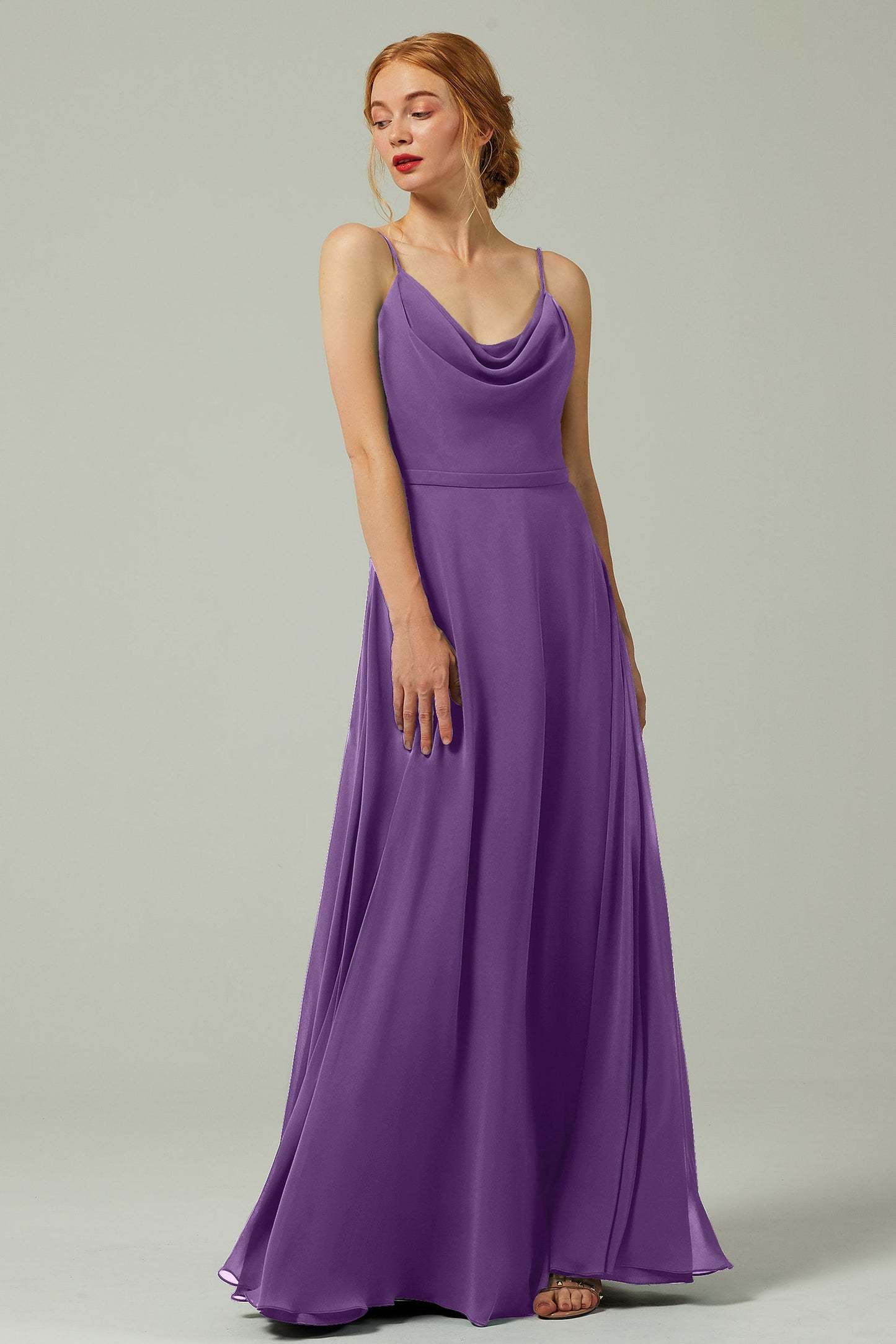 A-Line Floor Length Chiffon Bridesmaid Dress CB0322