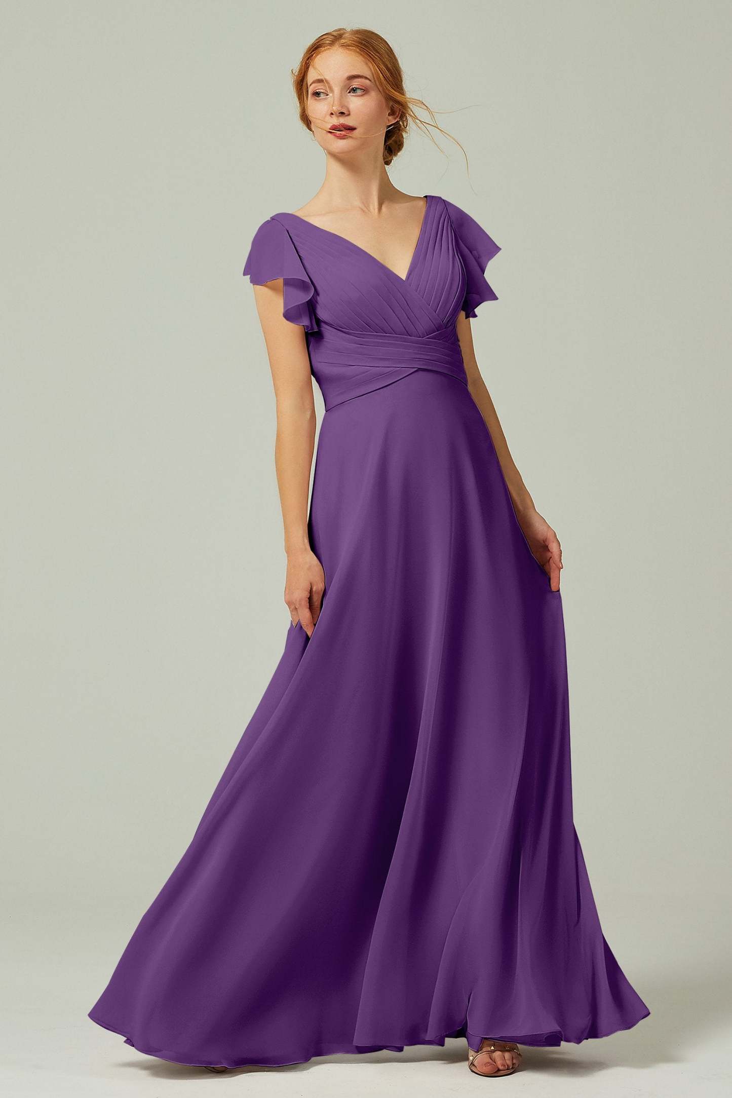 A-Line Floor Length Chiffon Bridesmaid Dress CB0302