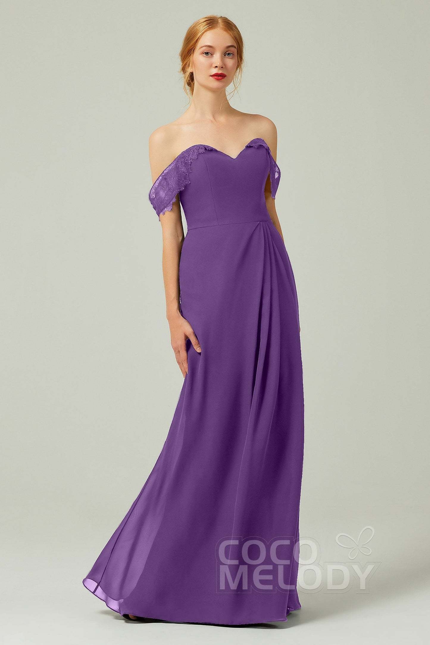 Sheath-Column Floor Length Chiffon Bridesmaid Dress Formal Dresses CB0338