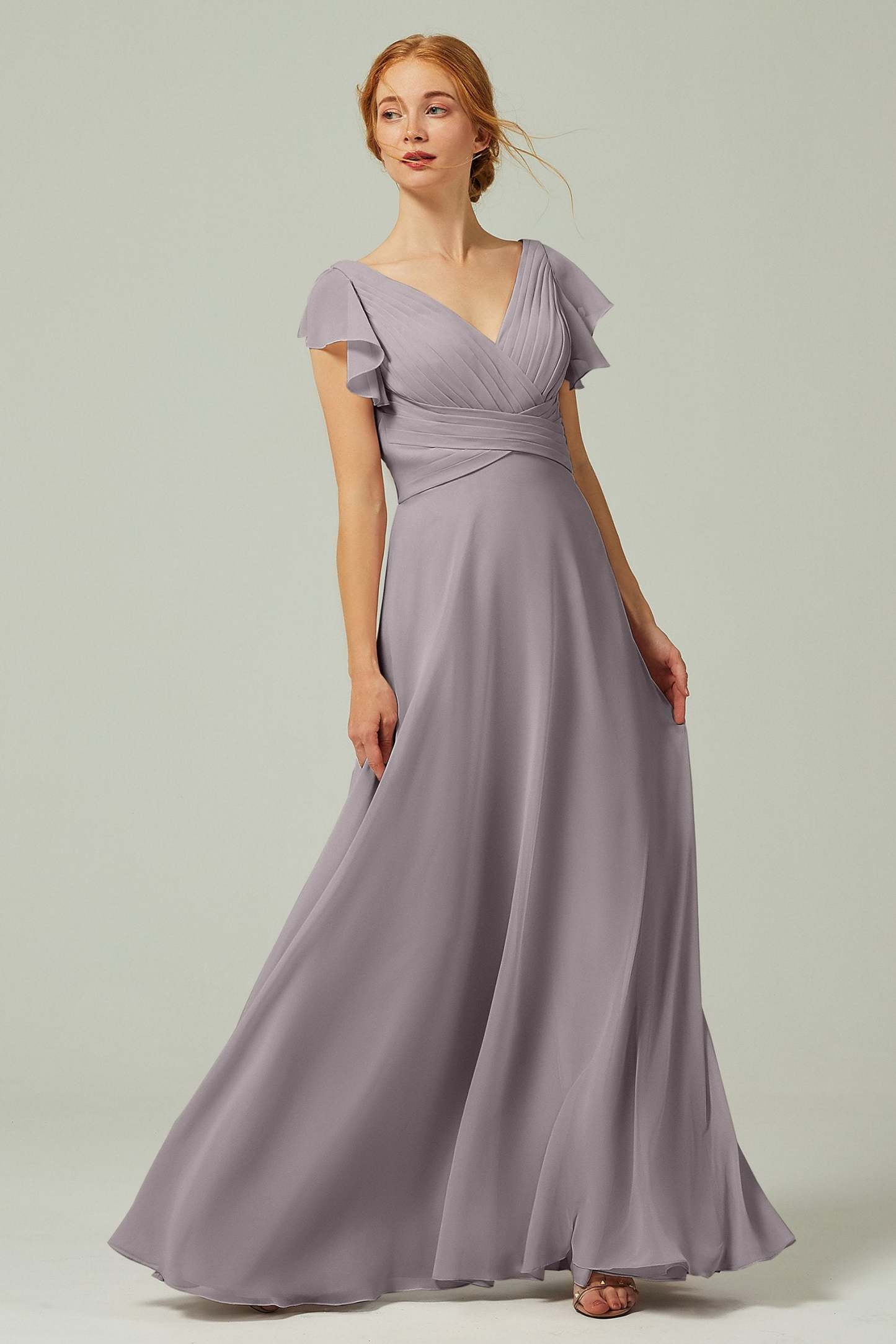A-Line Floor Length Chiffon Bridesmaid Dress CB0302
