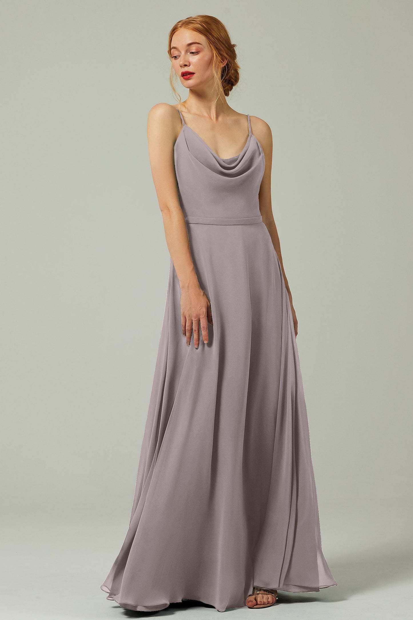 A-Line Floor Length Chiffon Bridesmaid Dress CB0322