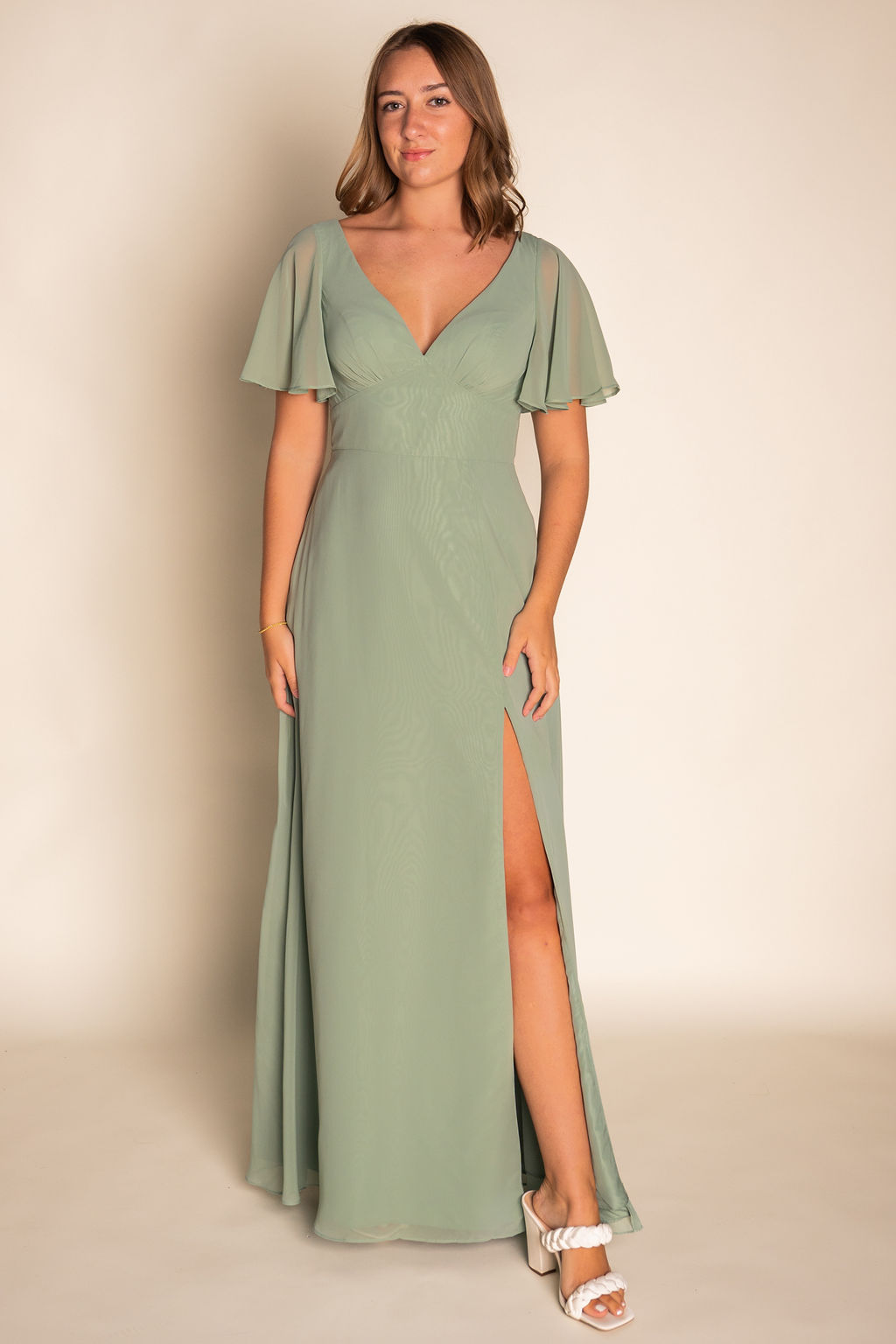 Flowy Bow Chiffon Chiffon Dress RJBM060