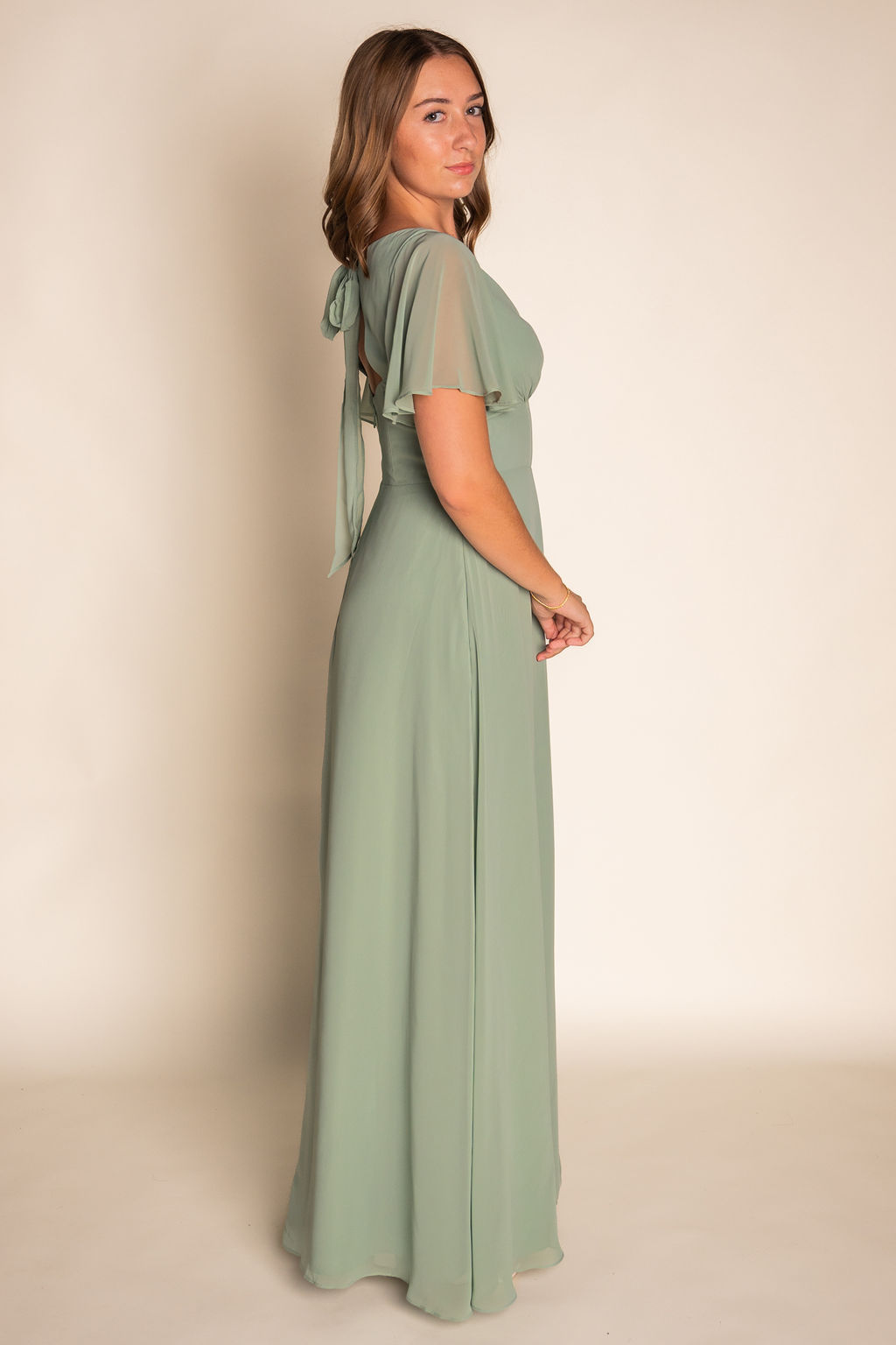 Flowy Bow Chiffon Chiffon Dress RJBM060