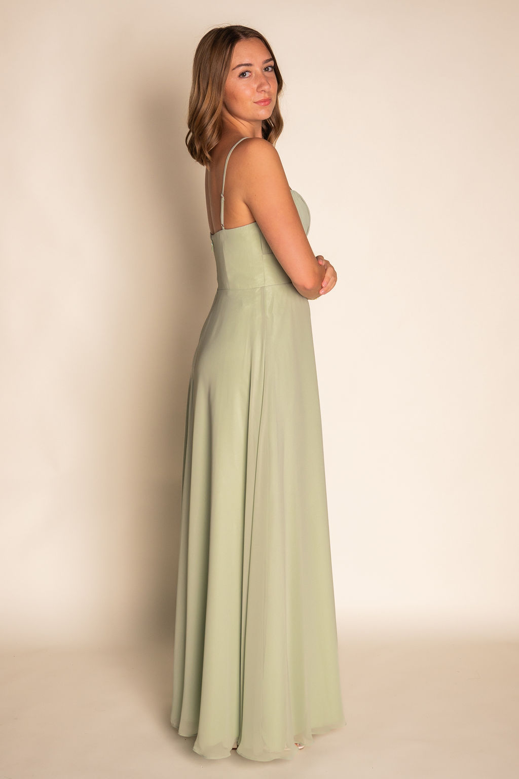 Flowy Sweetheart Neckline Chiffon Dress RJBM061