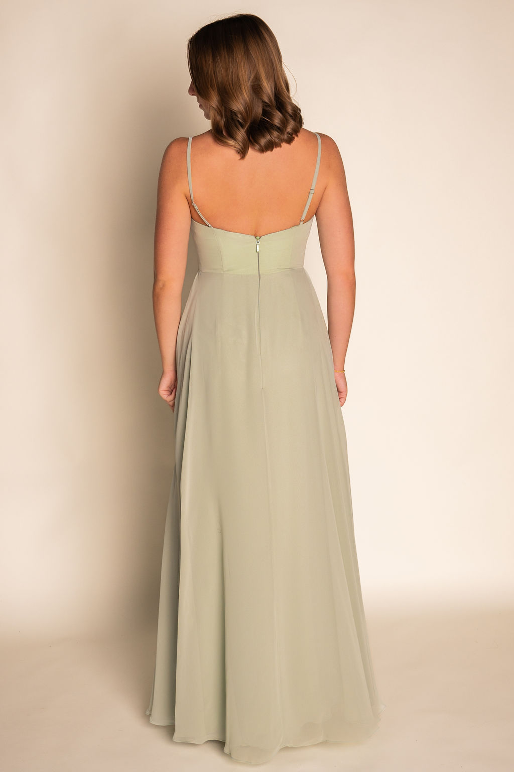 Sage Ruched Chiffon Dress RJBM063