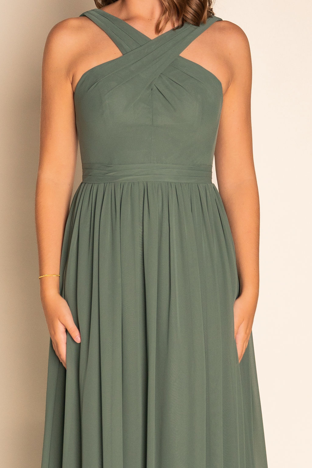 Flowy Pleated Chiffon Dress RJBM064