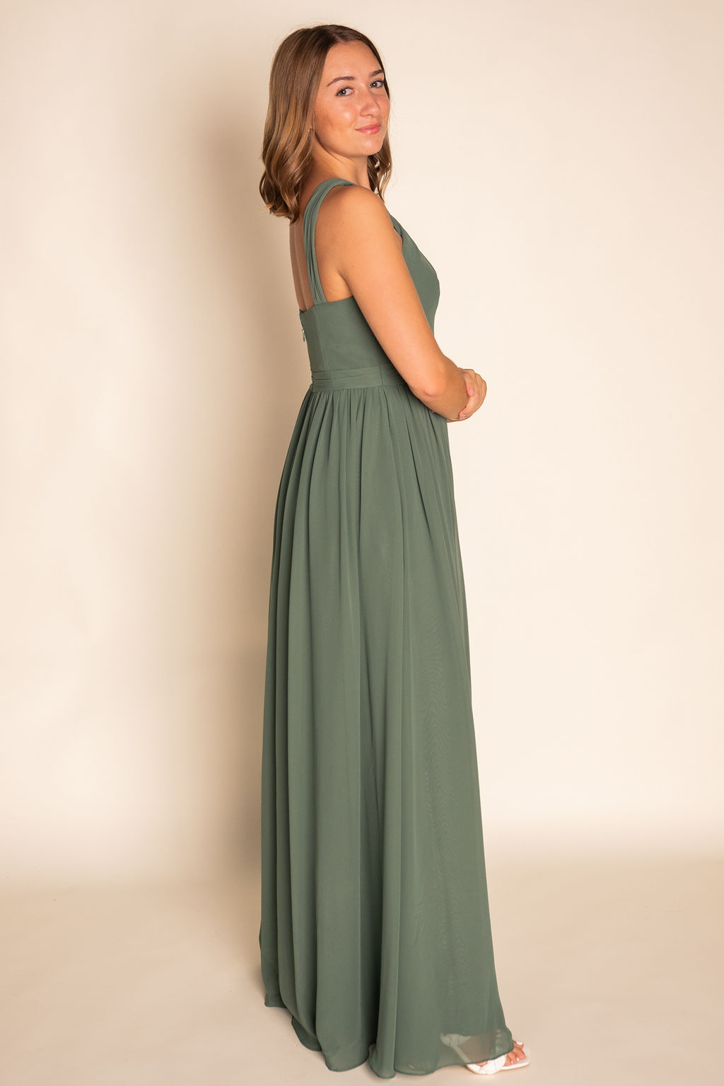 Flowy Pleated Chiffon Dress RJBM064