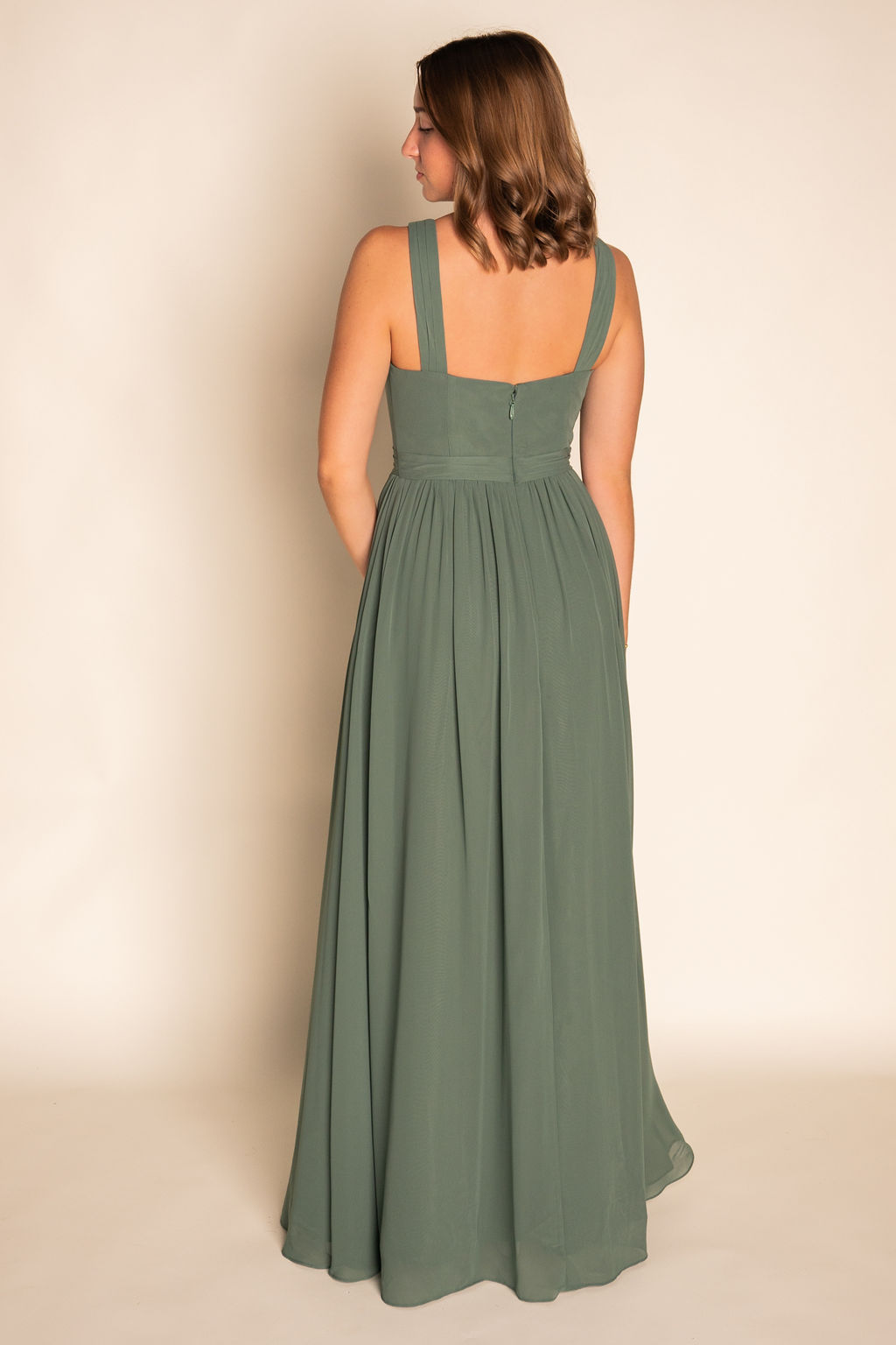 Flowy Pleated Chiffon Dress RJBM064