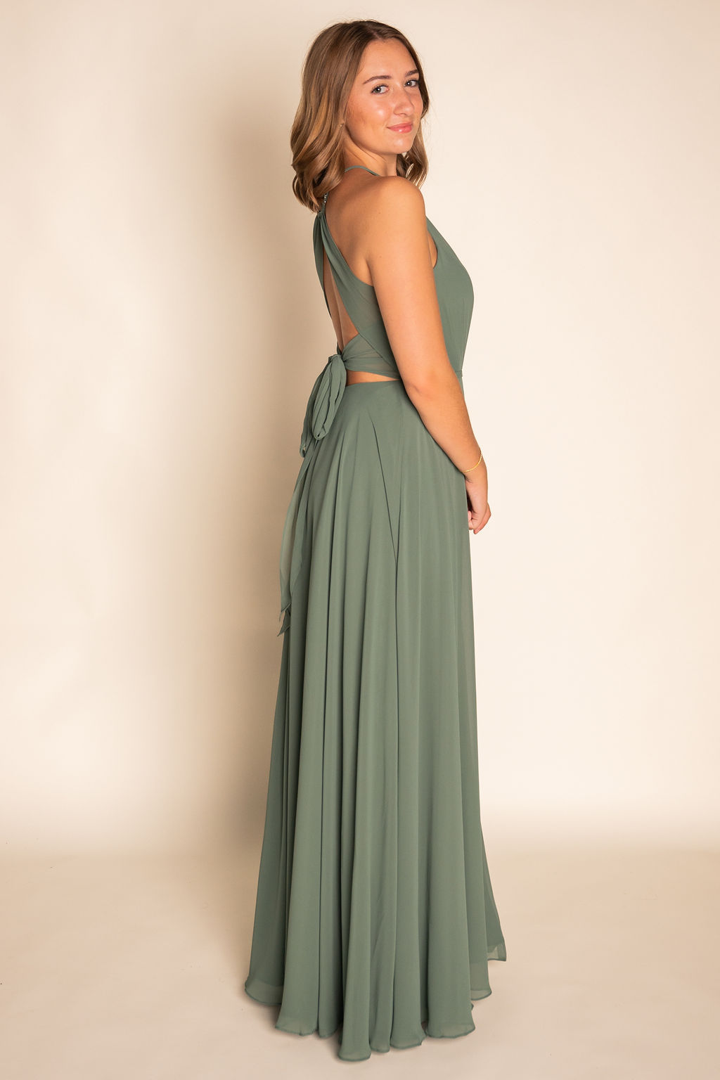 Flowy Pleated Chiffon Dress RJBM065