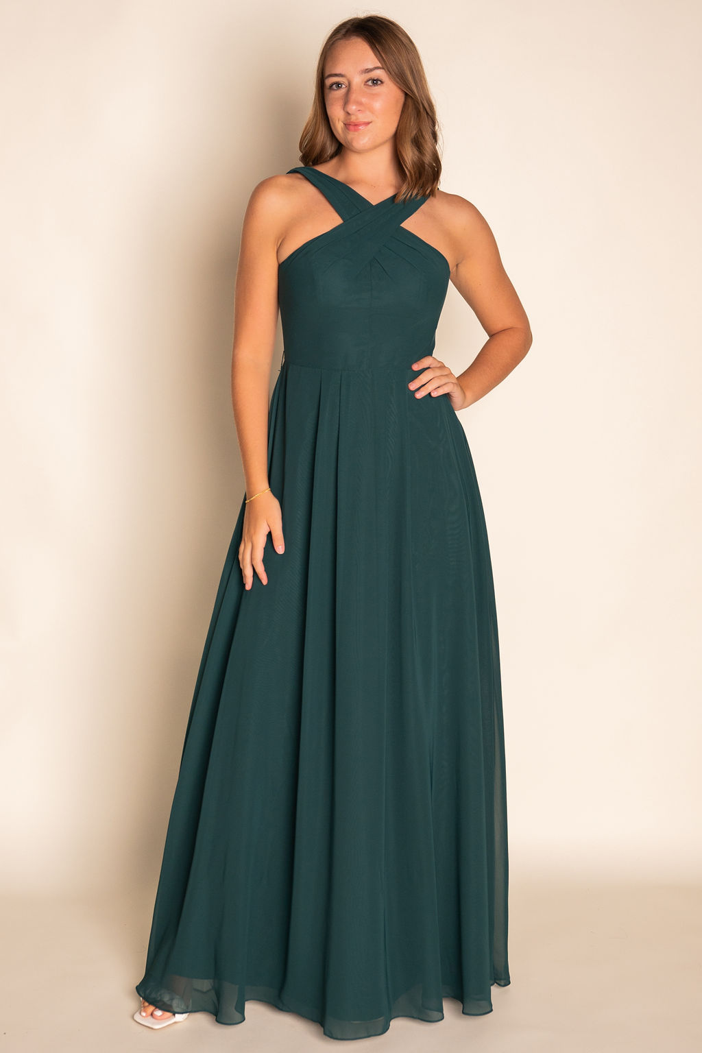 Flowy Pleated Chiffon Dress RJBM071