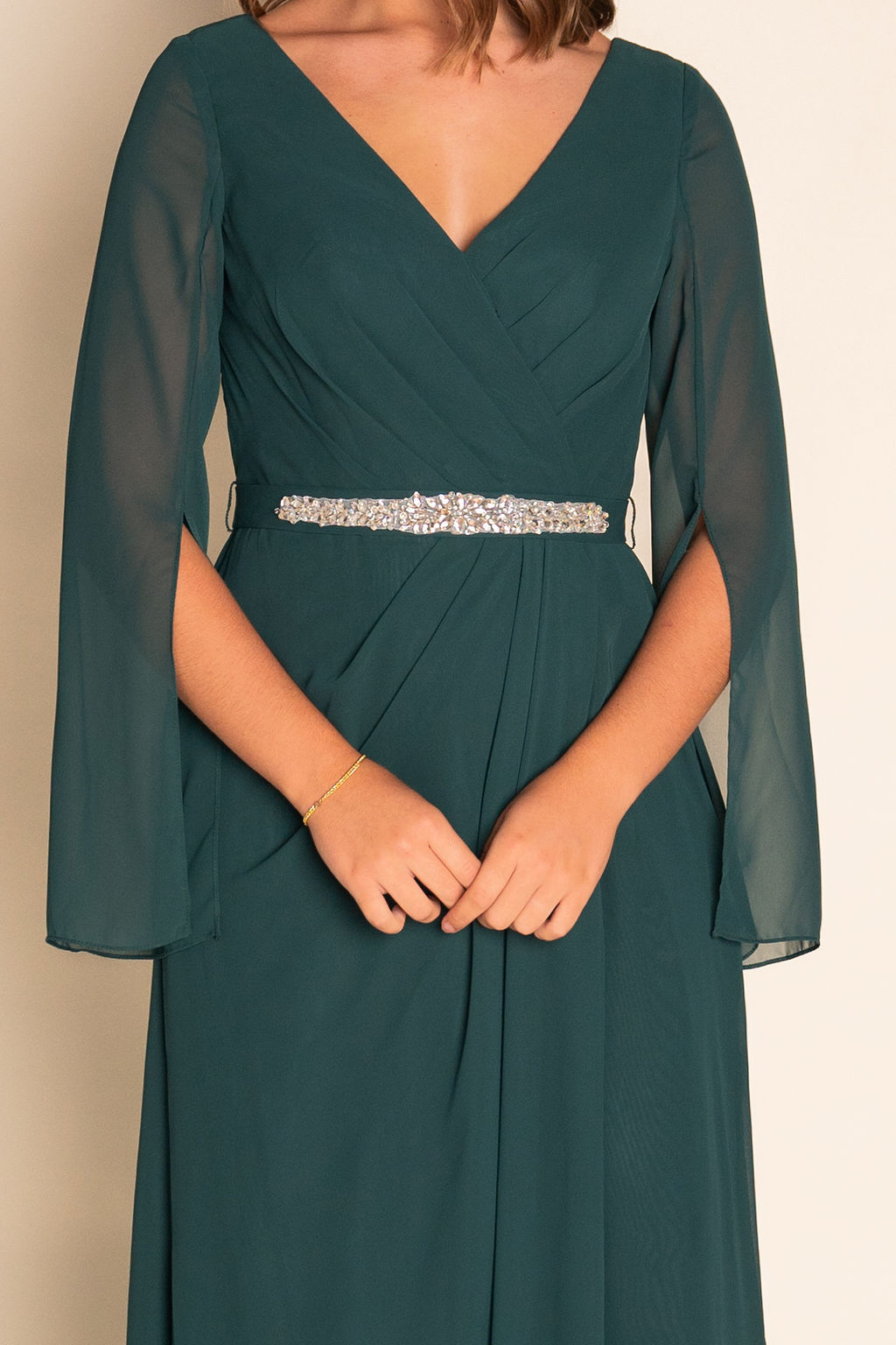 Flowy Long Sleeve Chiffon Dress RJBM073