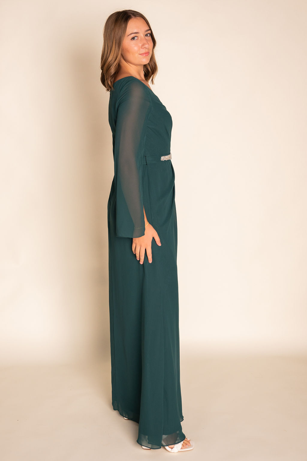 Flowy Long Sleeve Chiffon Dress RJBM073