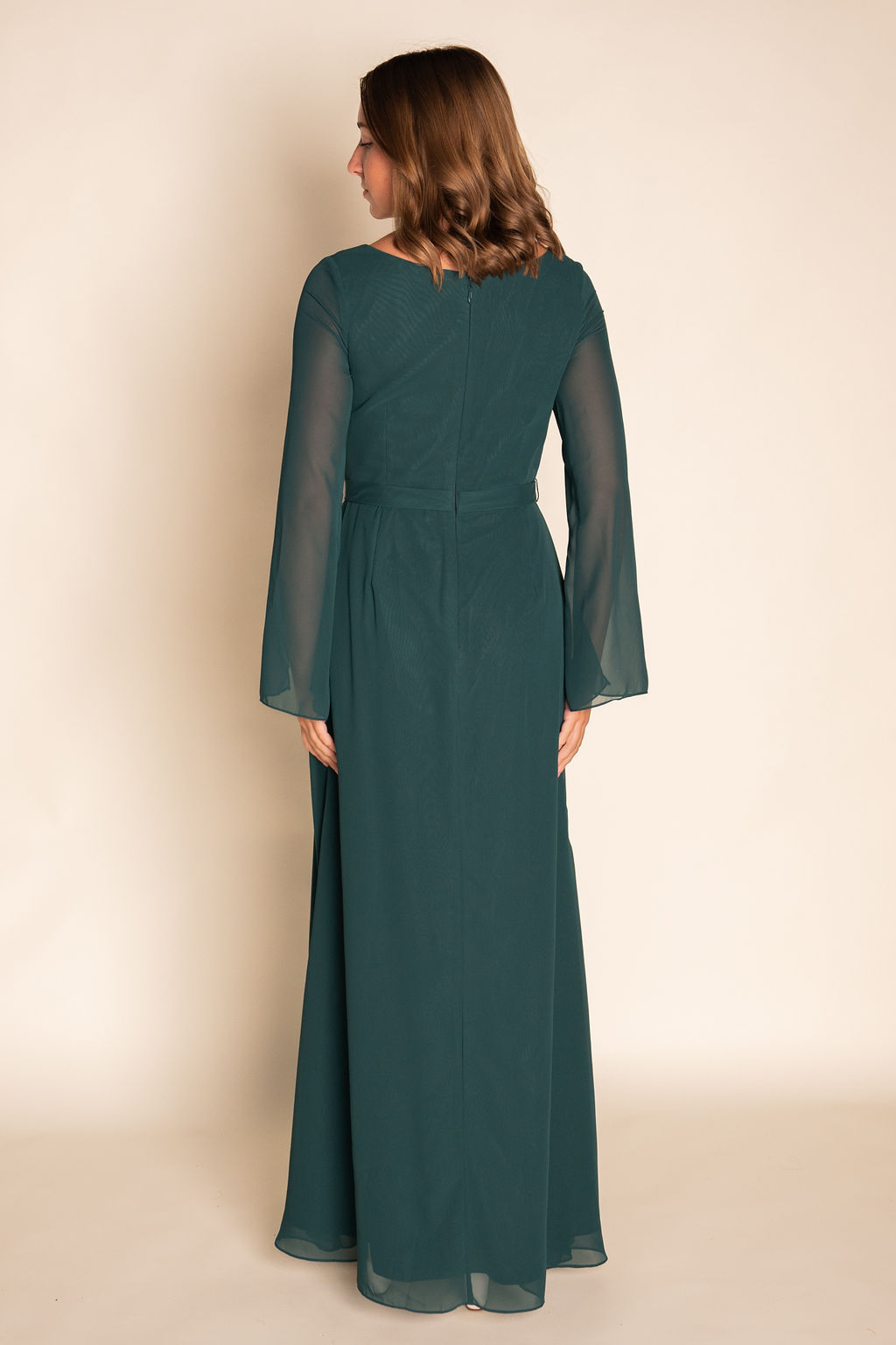 Flowy Long Sleeve Chiffon Dress RJBM073