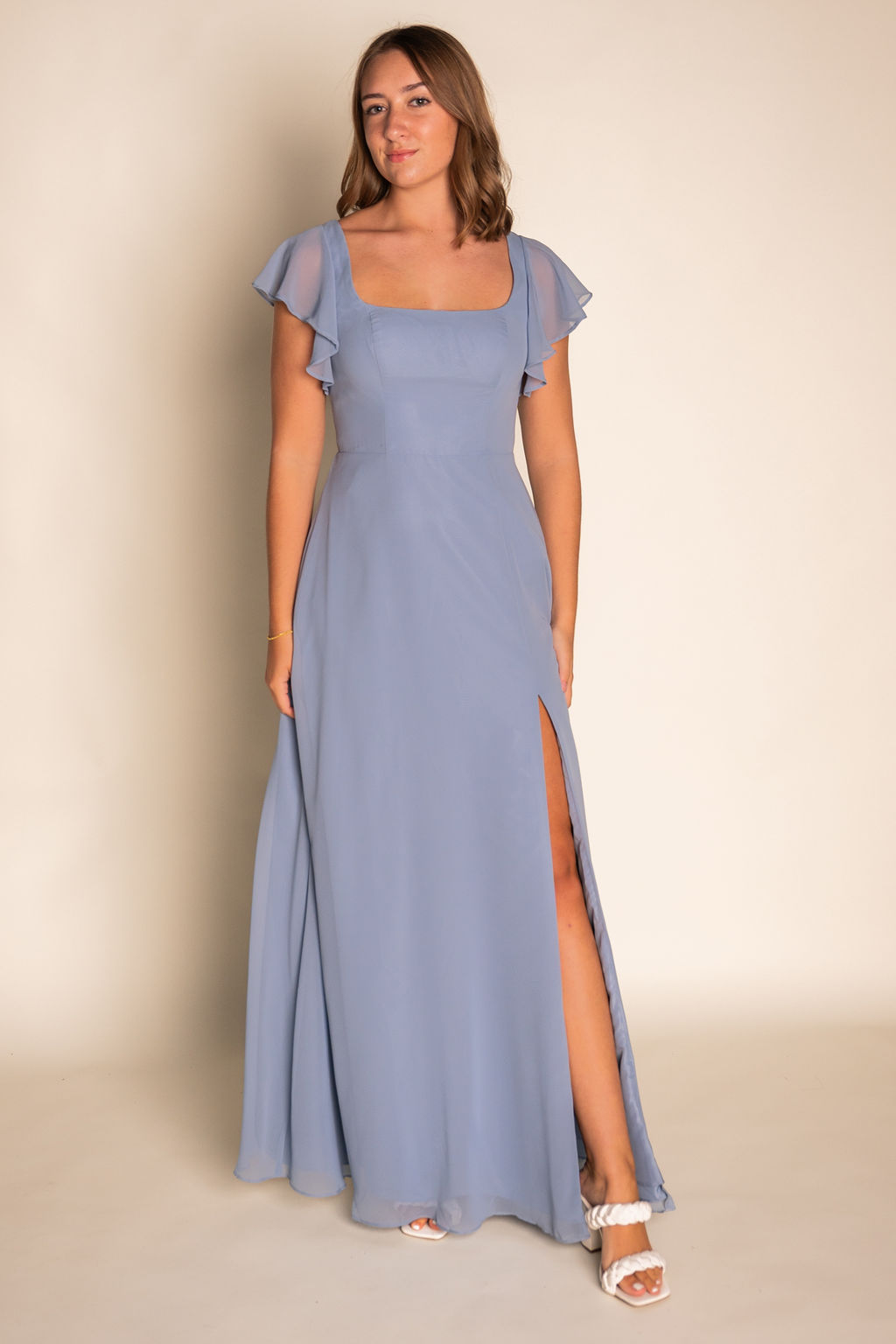 A-Line Bow Dress Chiffon Dress RJBM075