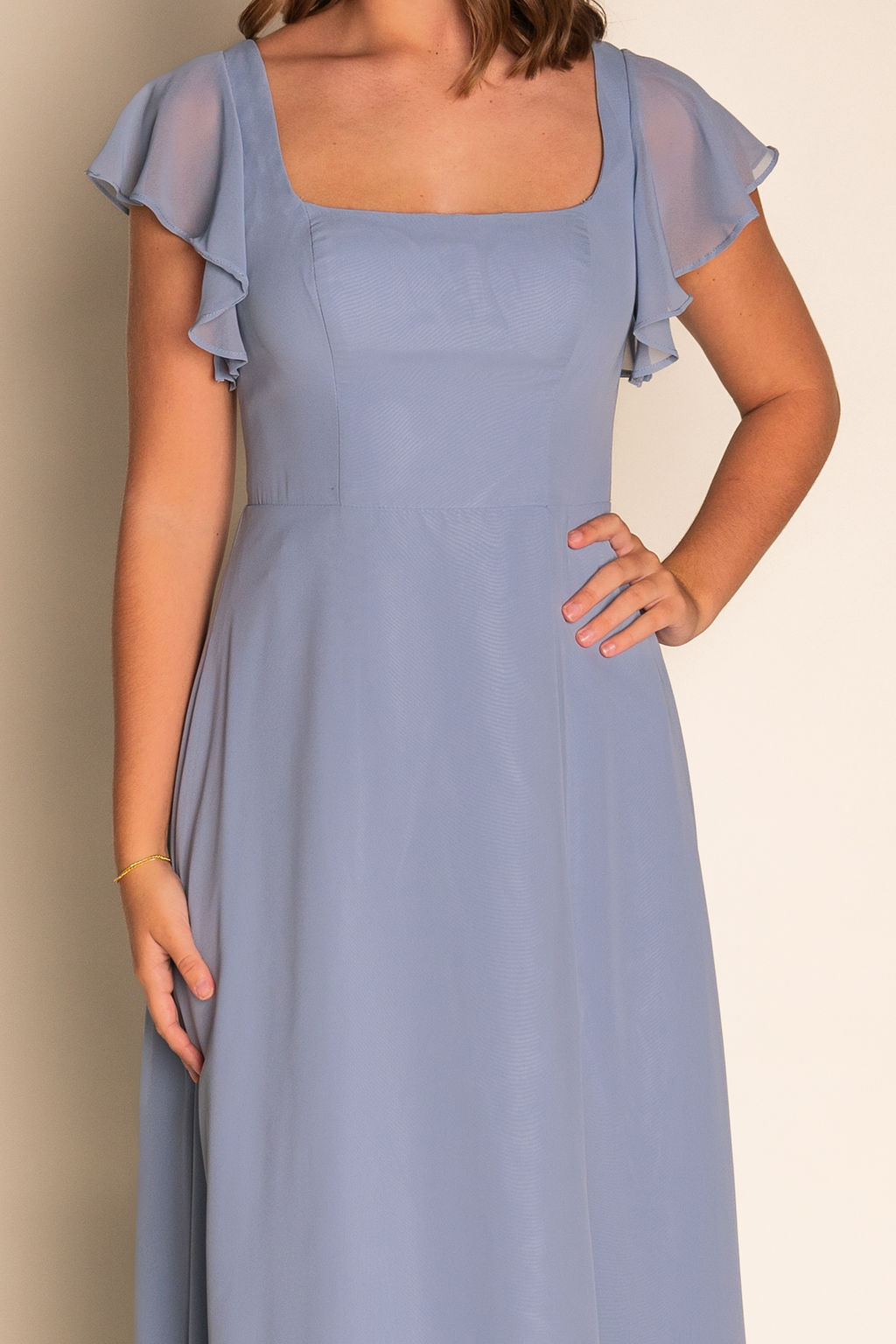 A-Line Bow Dress Chiffon Dress RJBM075