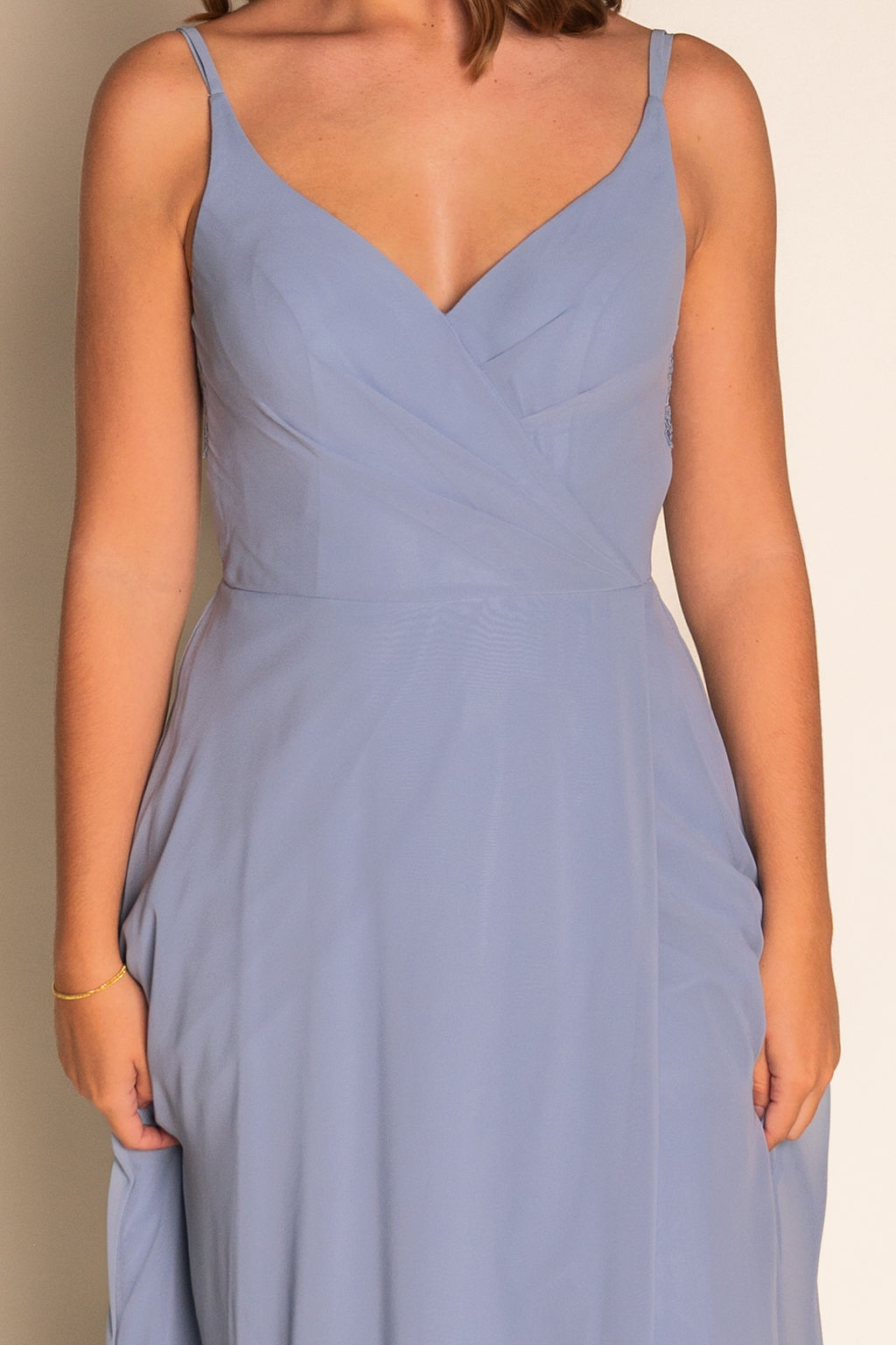 A-Line V-Neck Chiffon Dress RJBM077