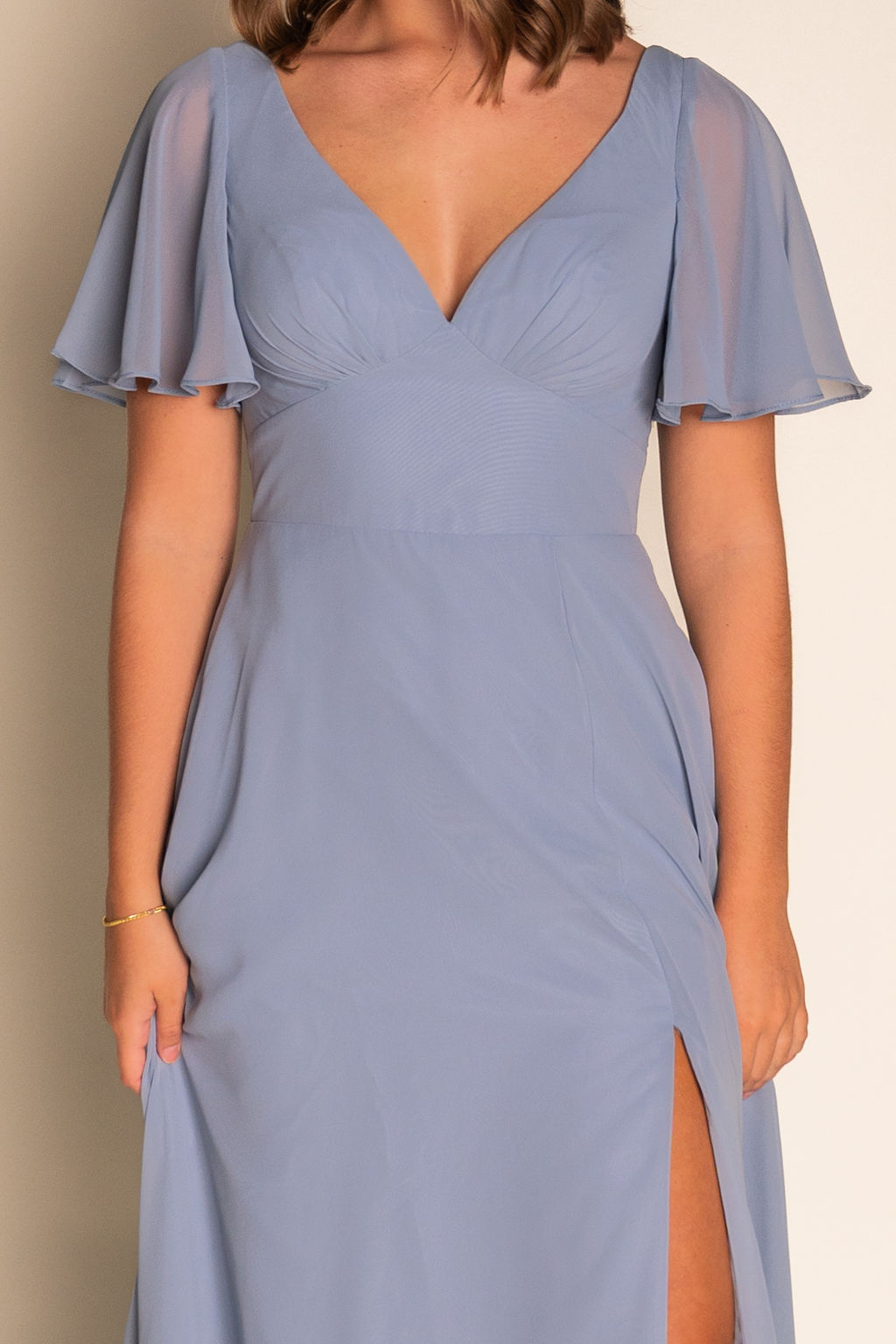 Flowy Flounce Sleeve Chiffon Dress RJBM079