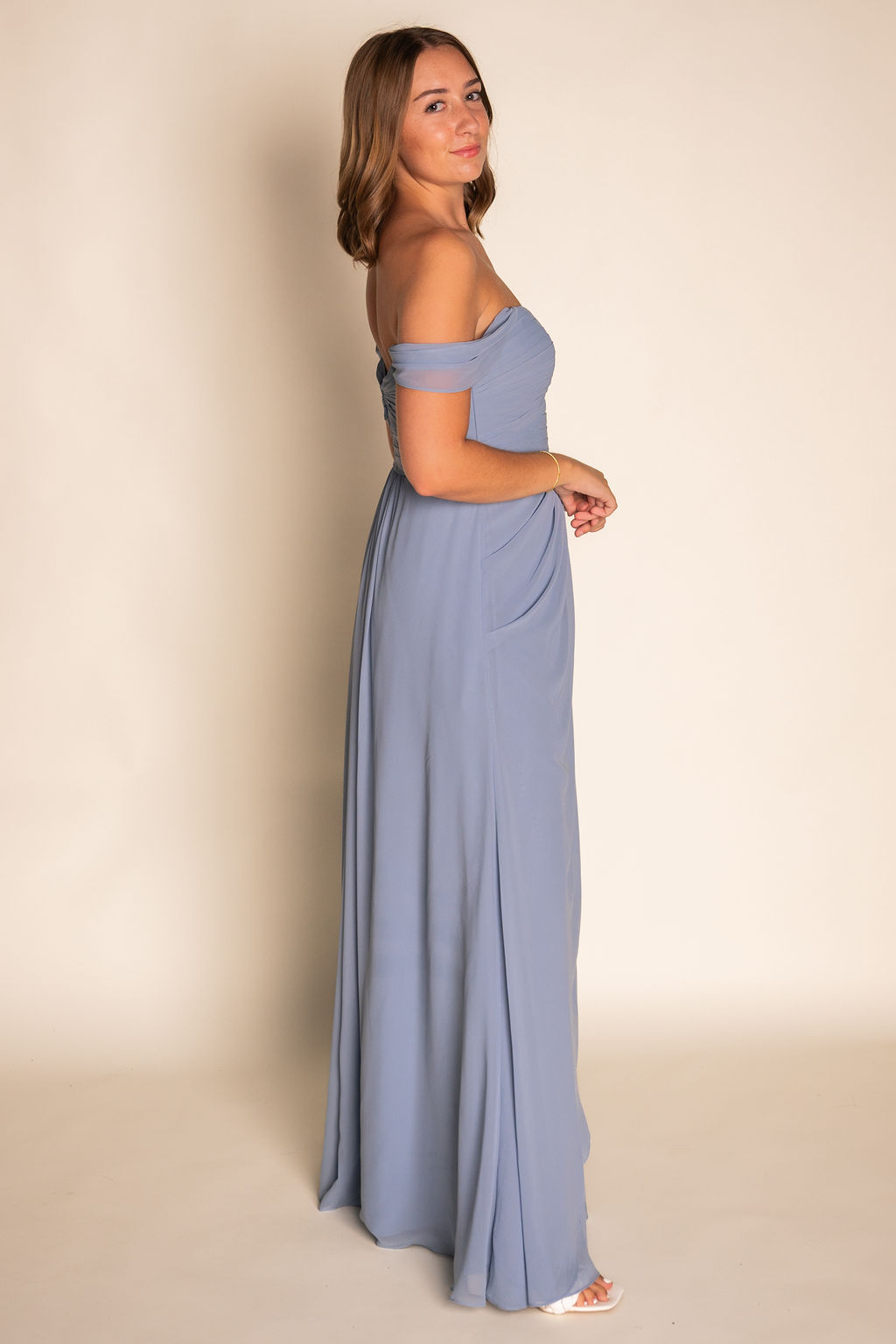 A-Line Ruched Chiffon Dress RJBM080