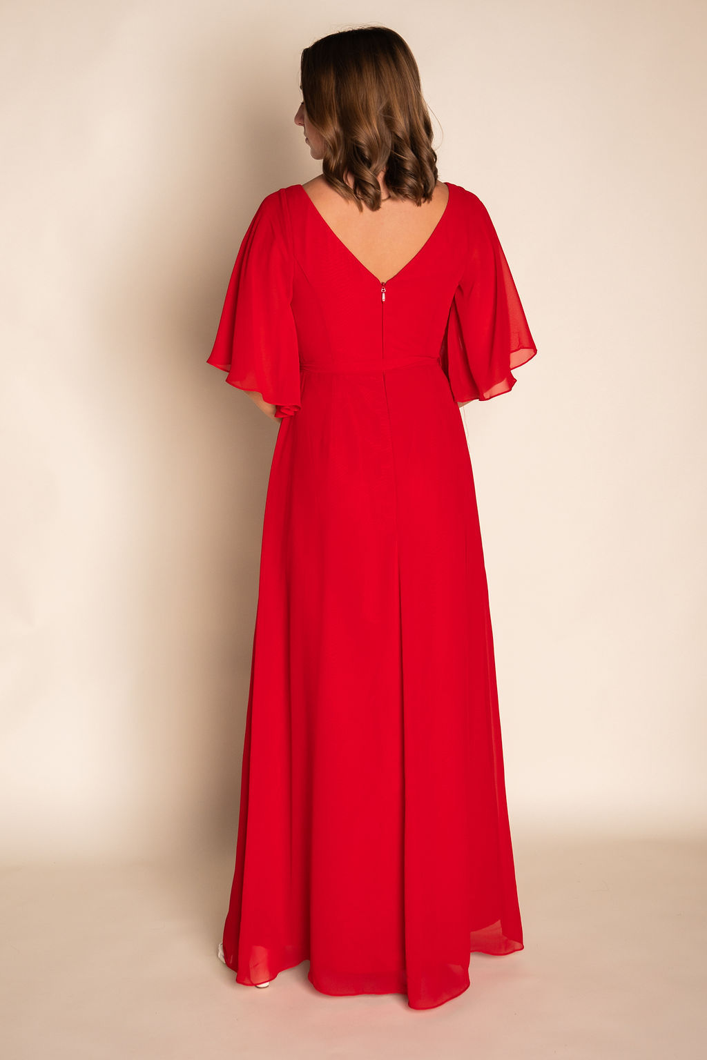 A-Line Ruched Chiffon Dress RJBM082