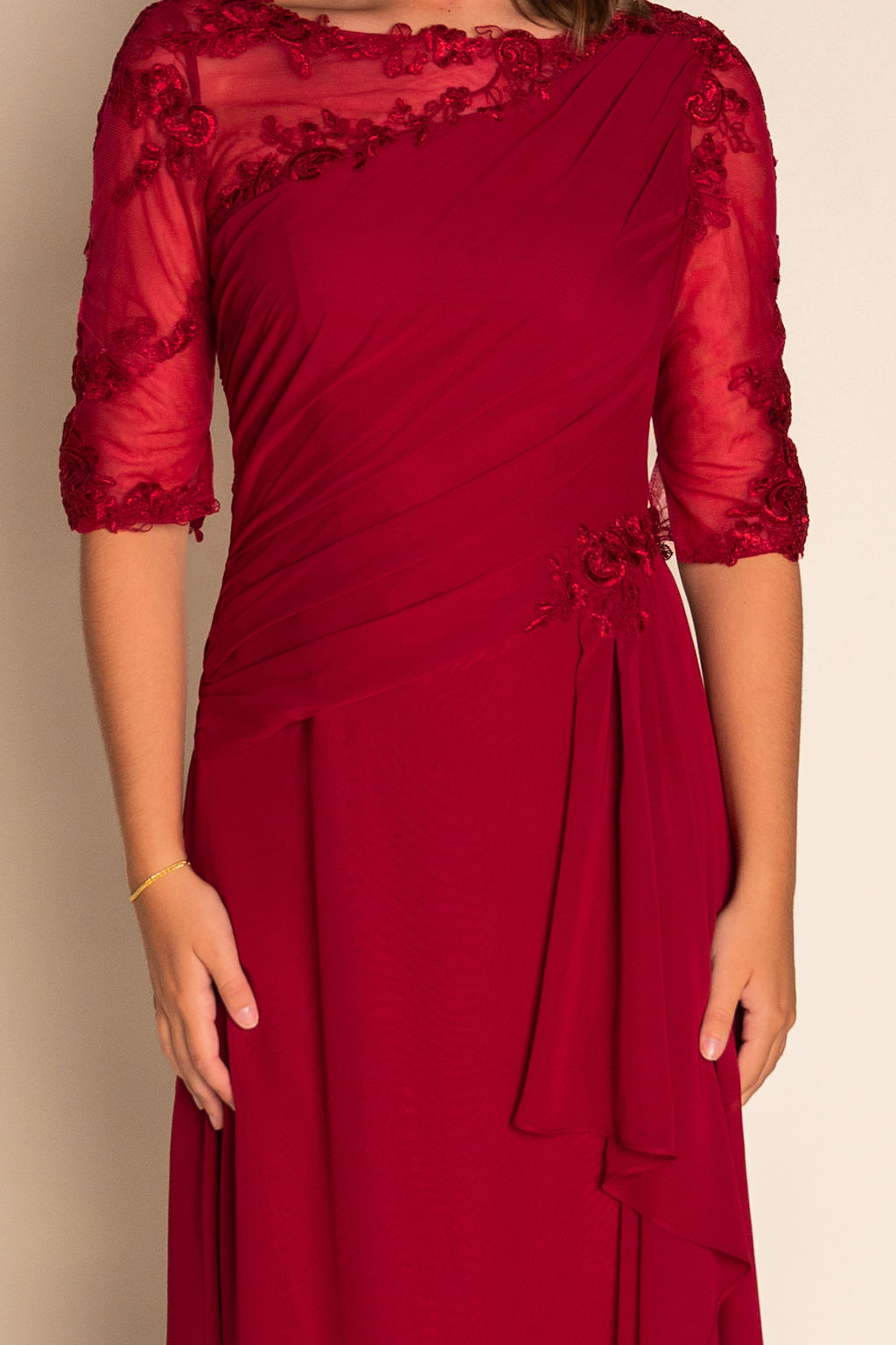 A-Line Lace Chiffon Dress RJBM085