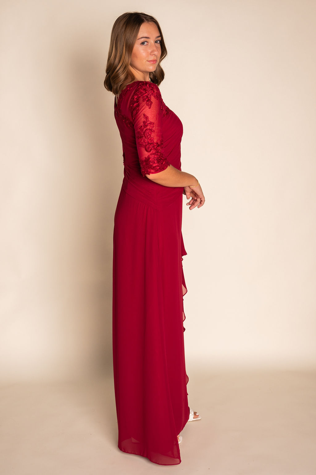 A-Line Lace Chiffon Dress RJBM085