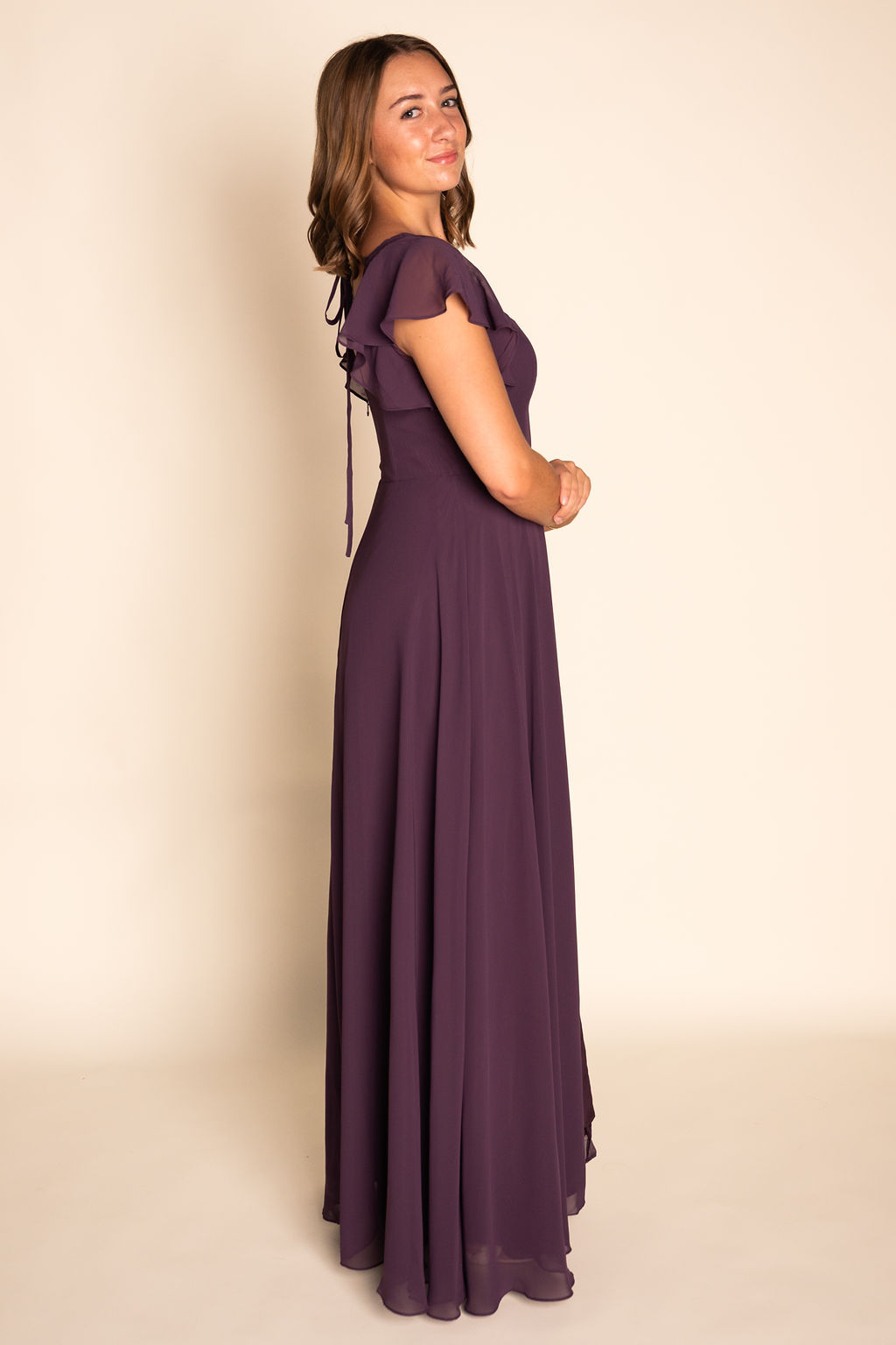 Flowy Pleated Chiffon Dress RJBM095