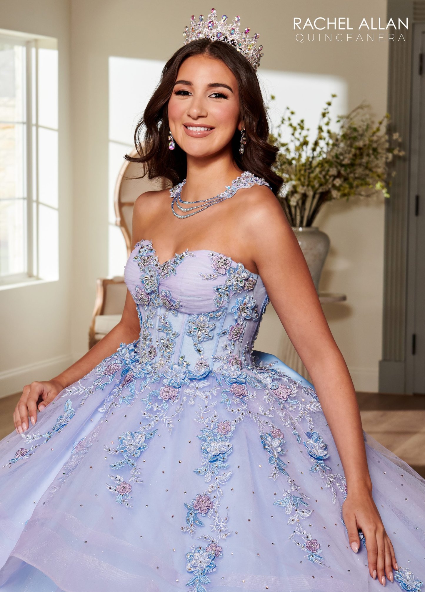 Strapless Sweetheart Glitter Tulle Quinceanera Ball Gown #RQ3119