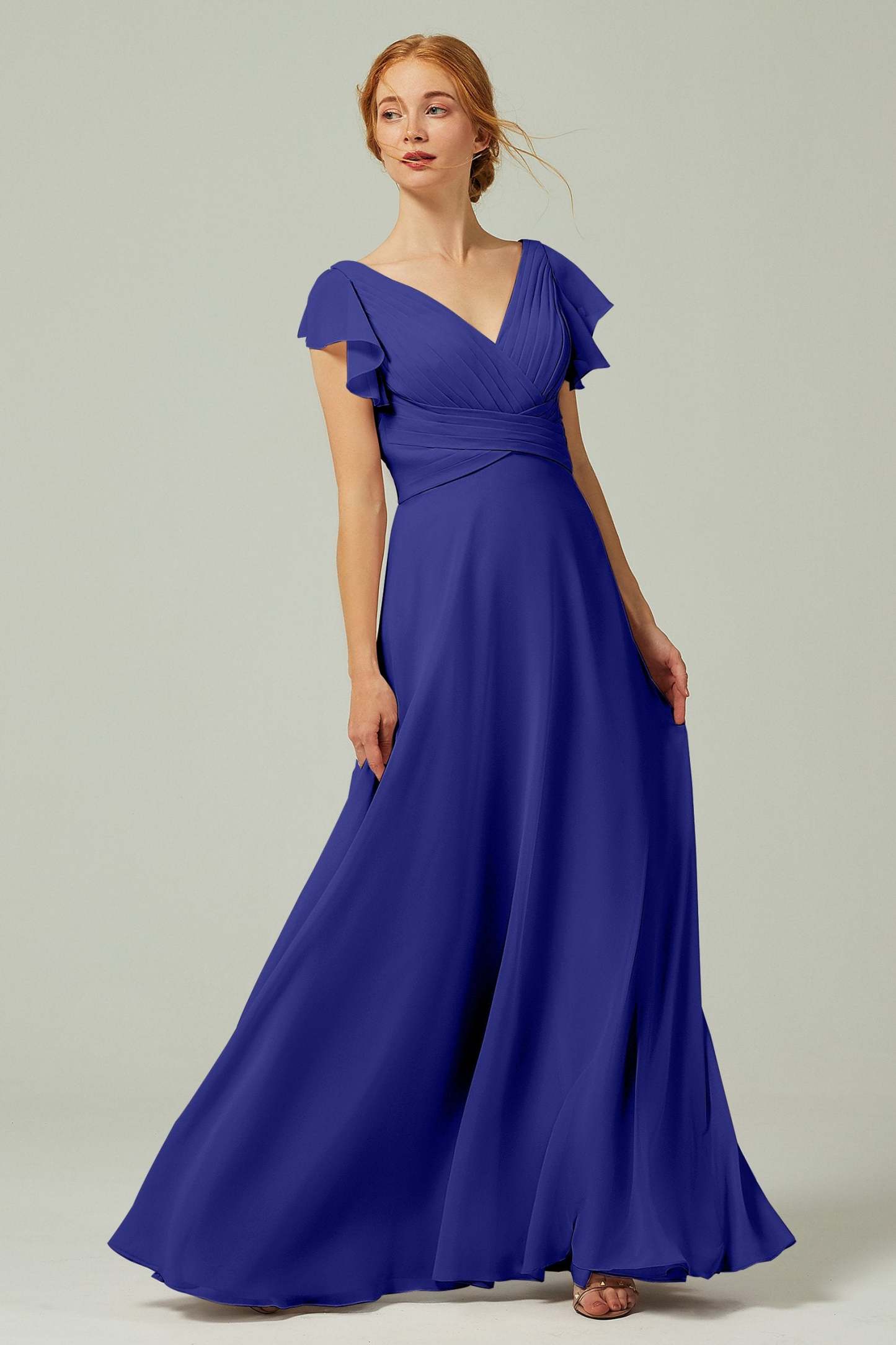 A-Line Floor Length Chiffon Bridesmaid Dress CB0302