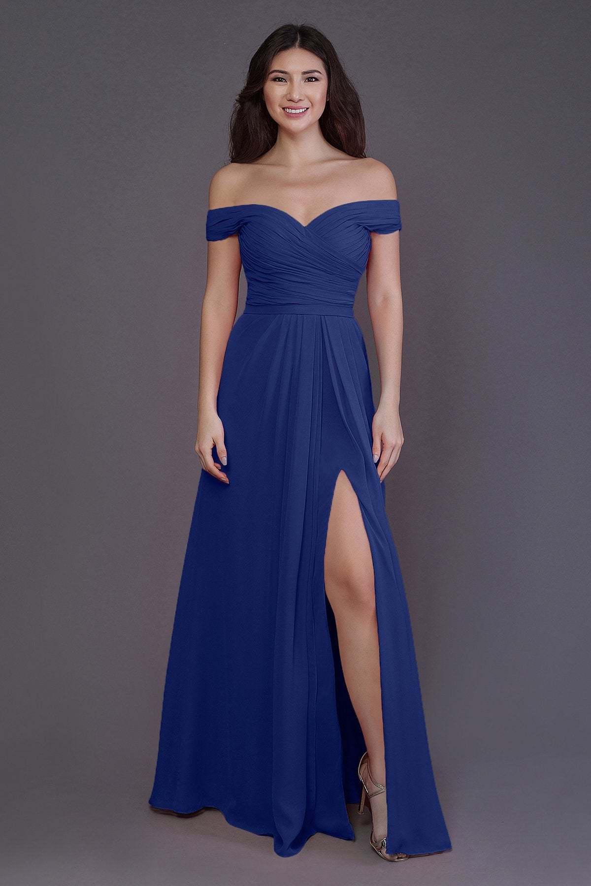 Sheath-Column Floor Length Chiffon Bridesmaid Dress PR3536