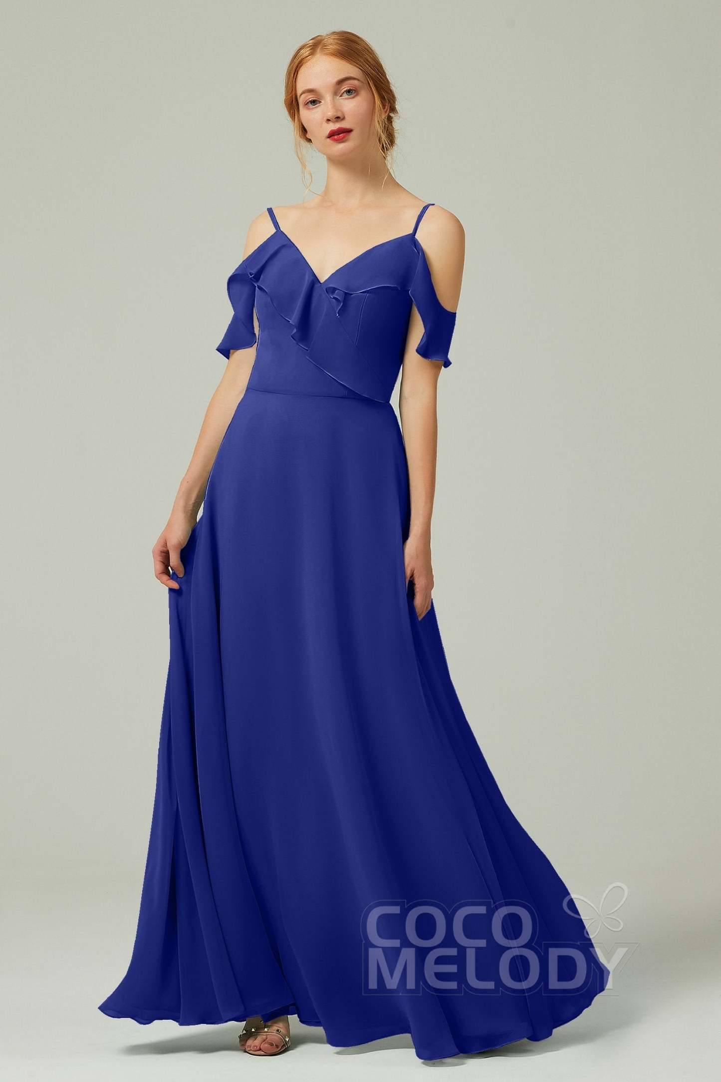 A-Line Floor Length Chiffon Bridesmaid Dress CB0326