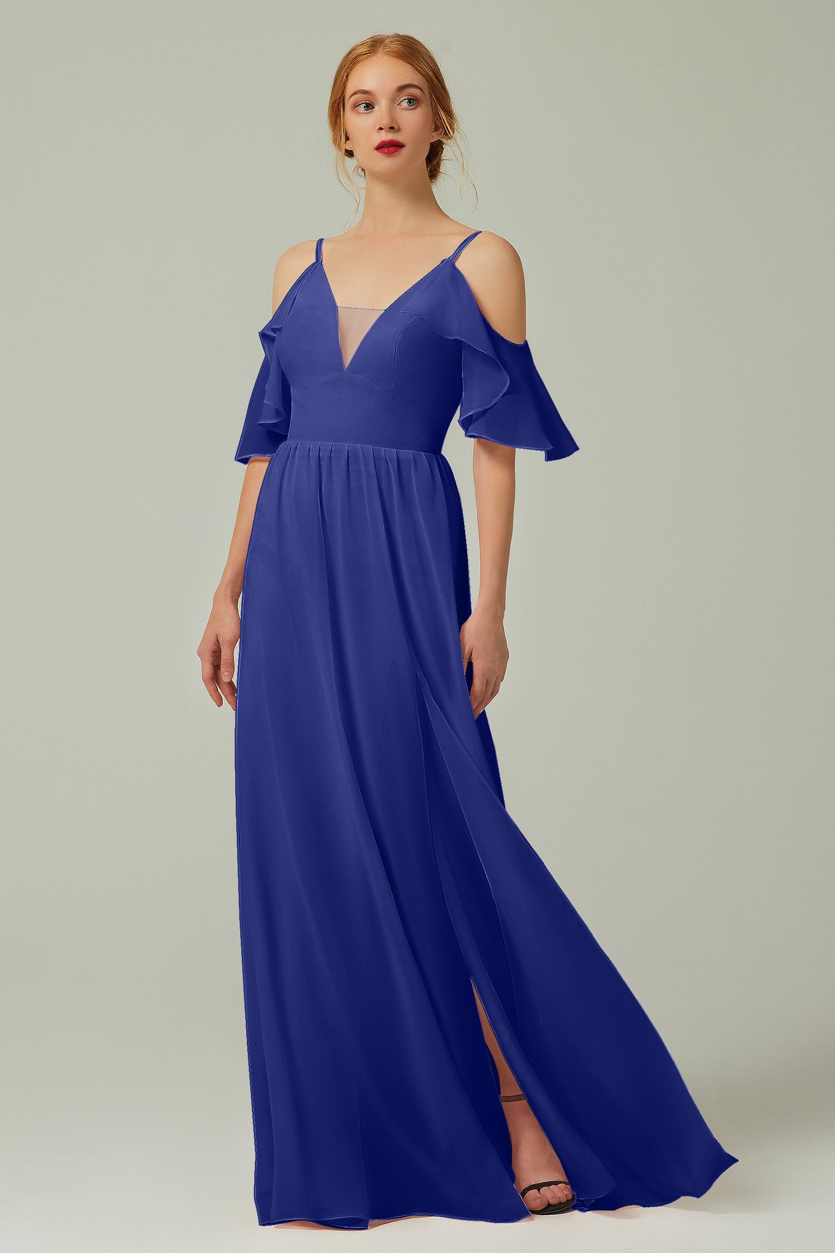 A-Line Floor Length Chiffon Bridesmaid Dress CB0236