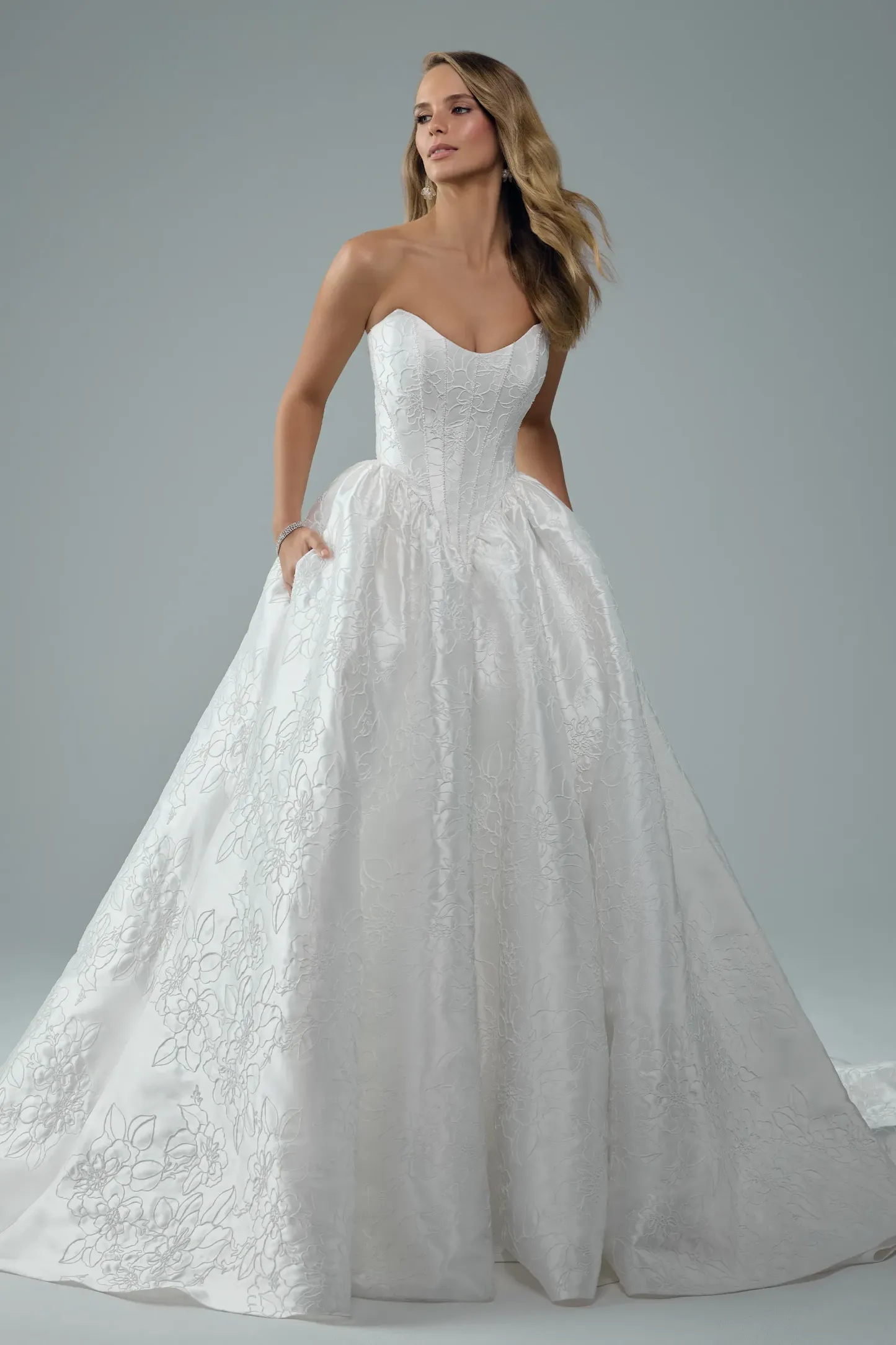 Regal Overlace Ballgown Wedding Dress #Sophia Tolli ST673