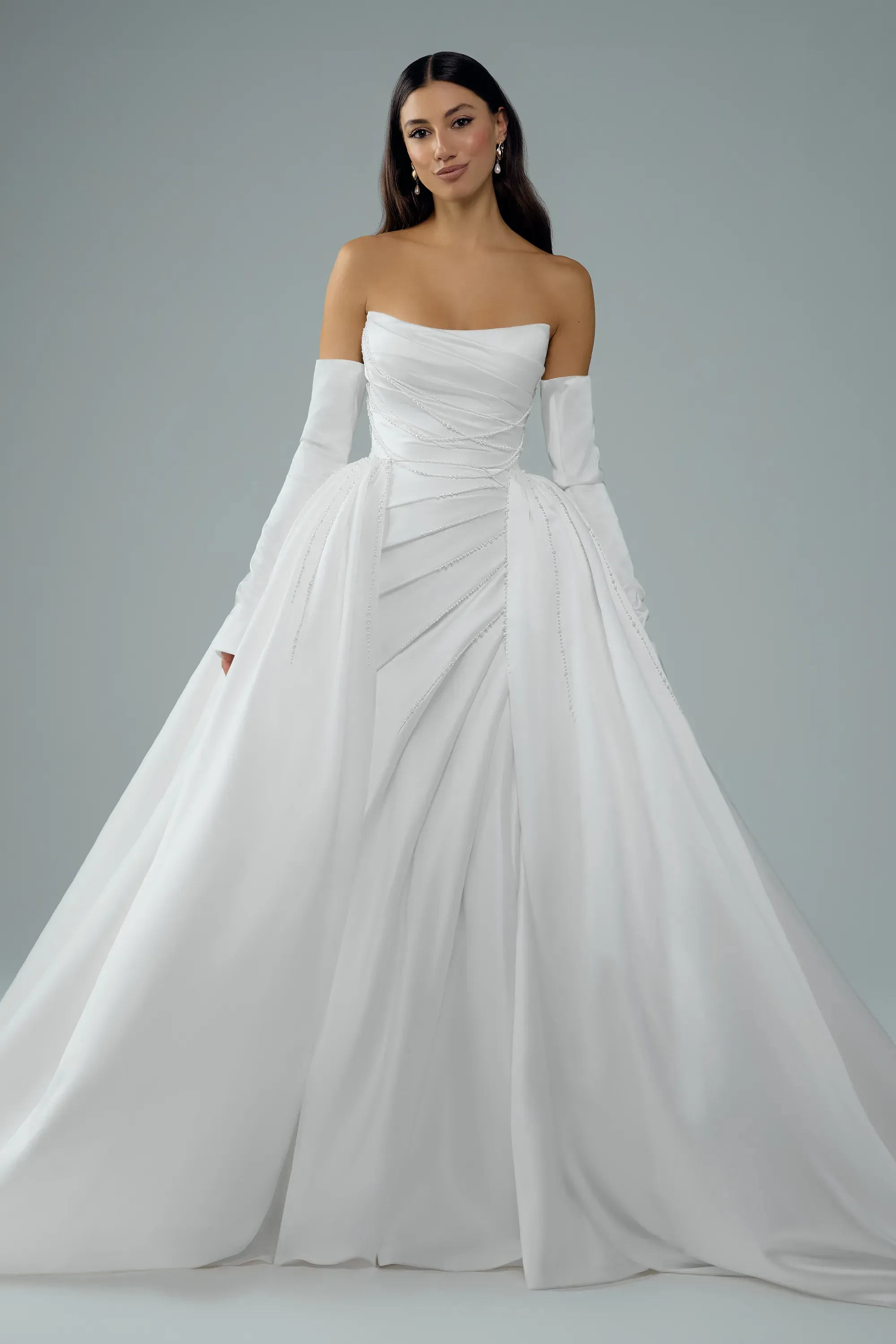 Long Sleeve Wedding Dress with Detachable Train #Sophia Tolli ST676