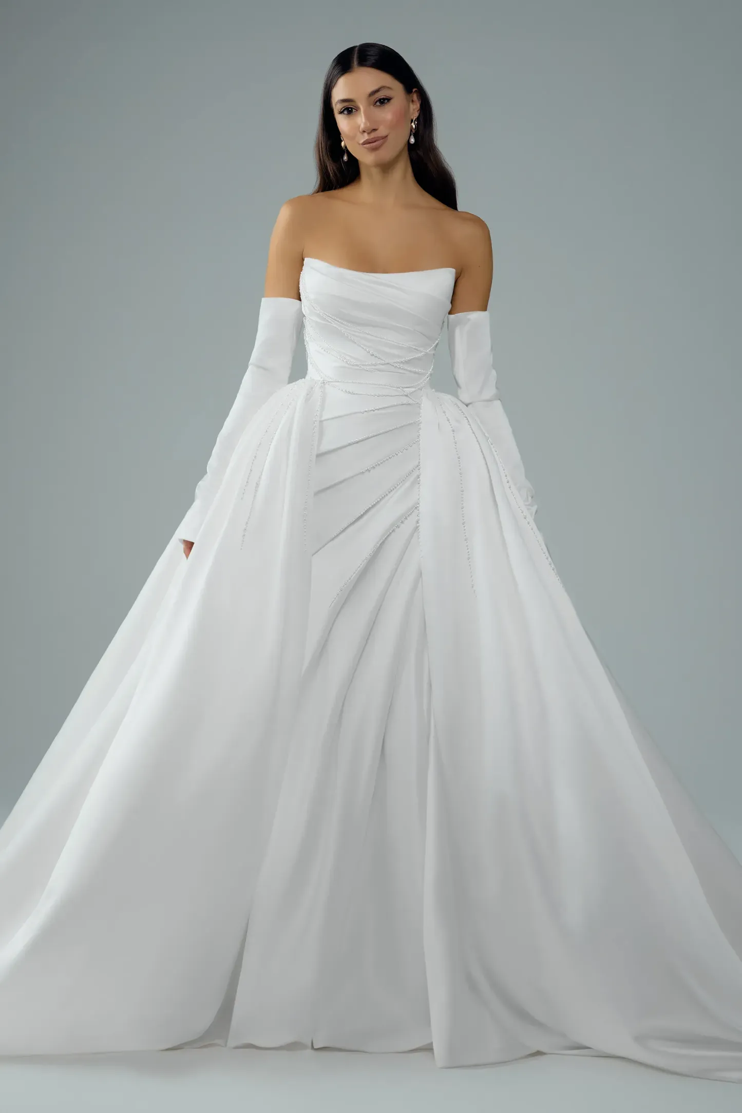 Long Sleeve Wedding Dress with Detachable Train #Sophia Tolli ST676