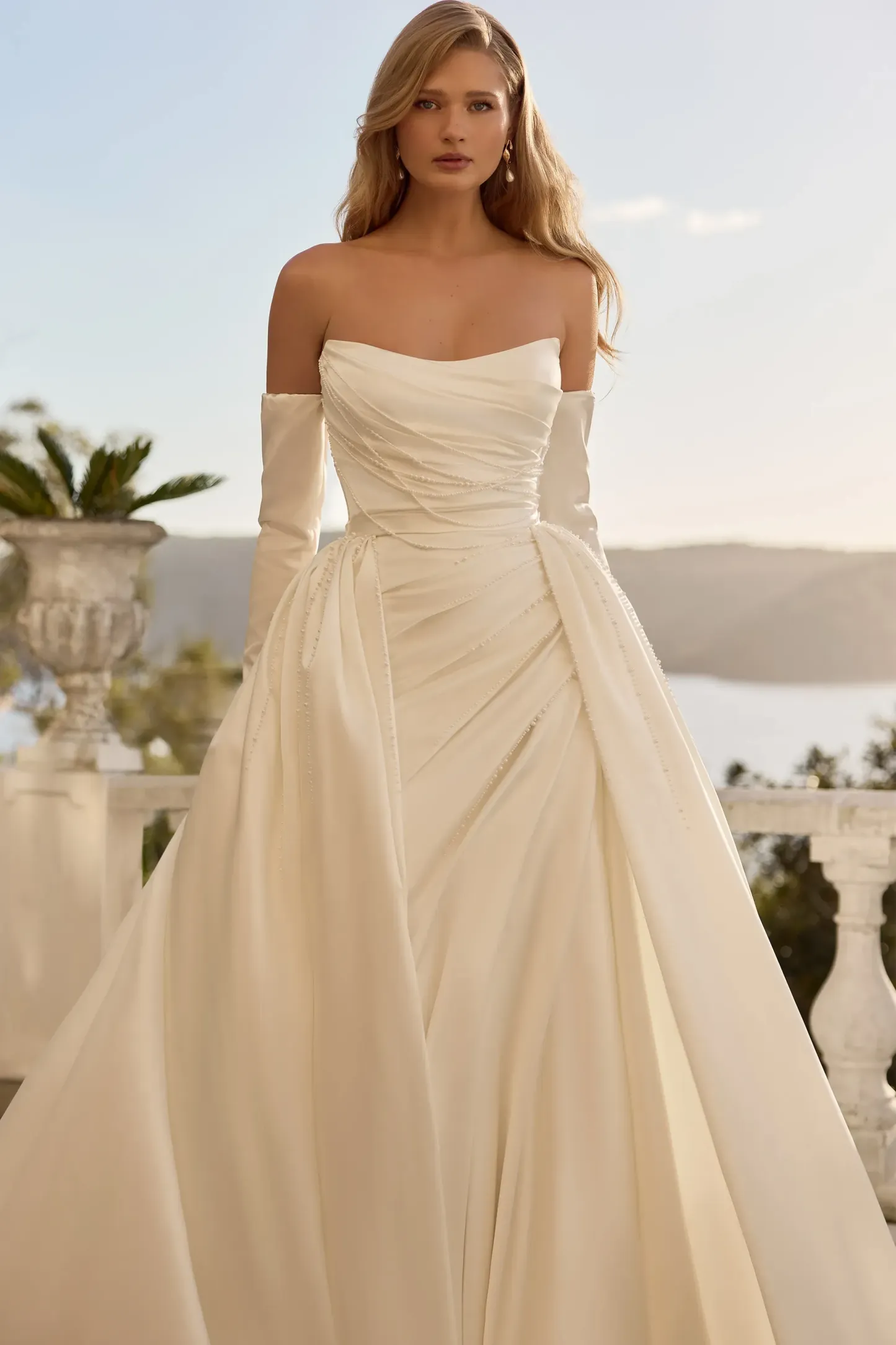 Long Sleeve Wedding Dress with Detachable Train #Sophia Tolli ST676