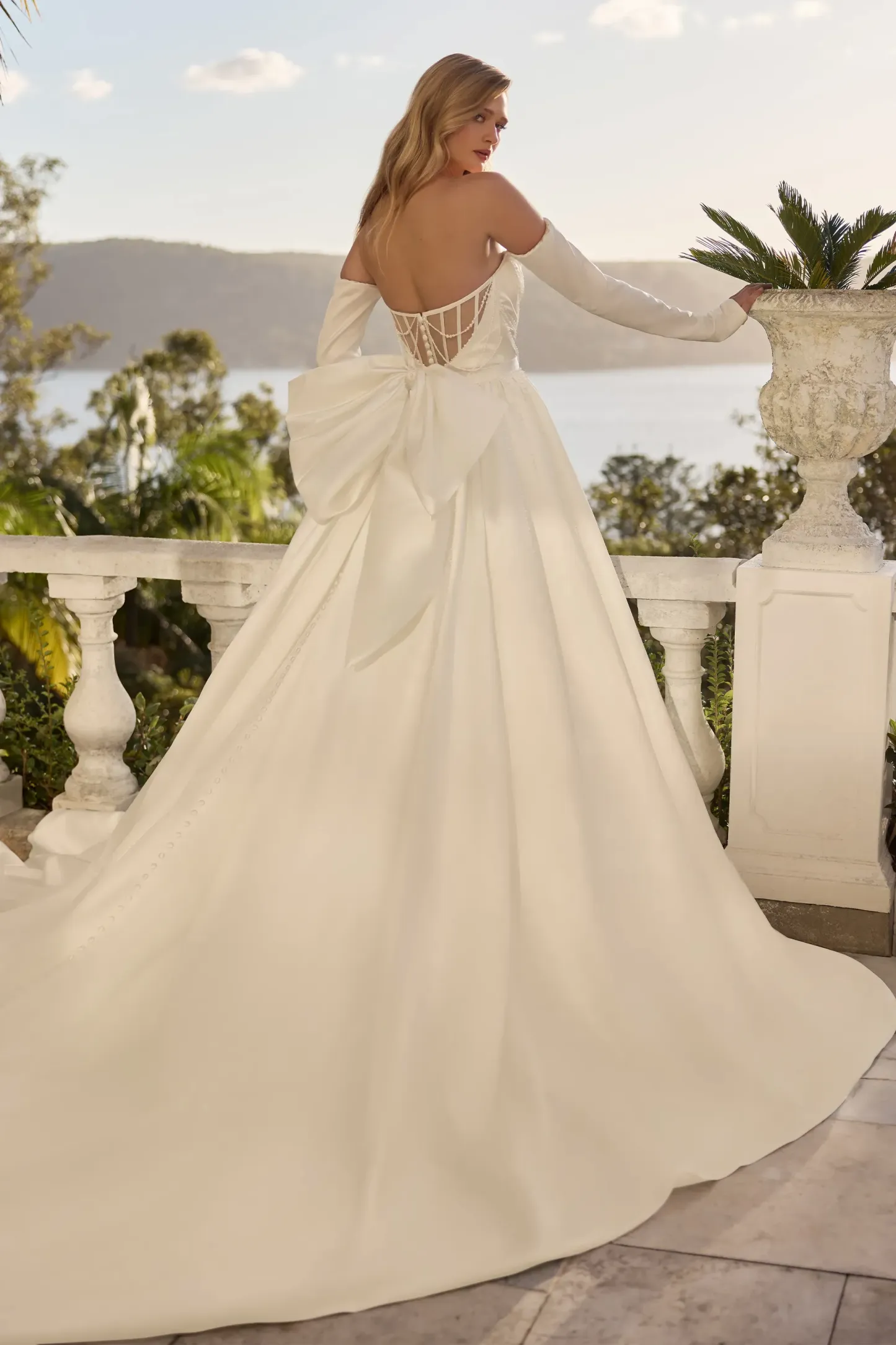 Long Sleeve Wedding Dress with Detachable Train #Sophia Tolli ST676