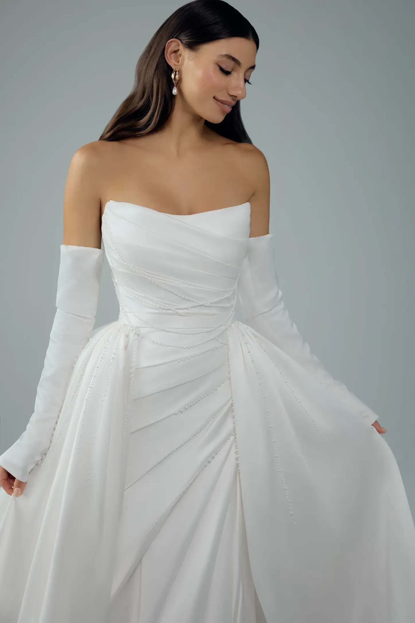 Long Sleeve Wedding Dress with Detachable Train #Sophia Tolli ST676