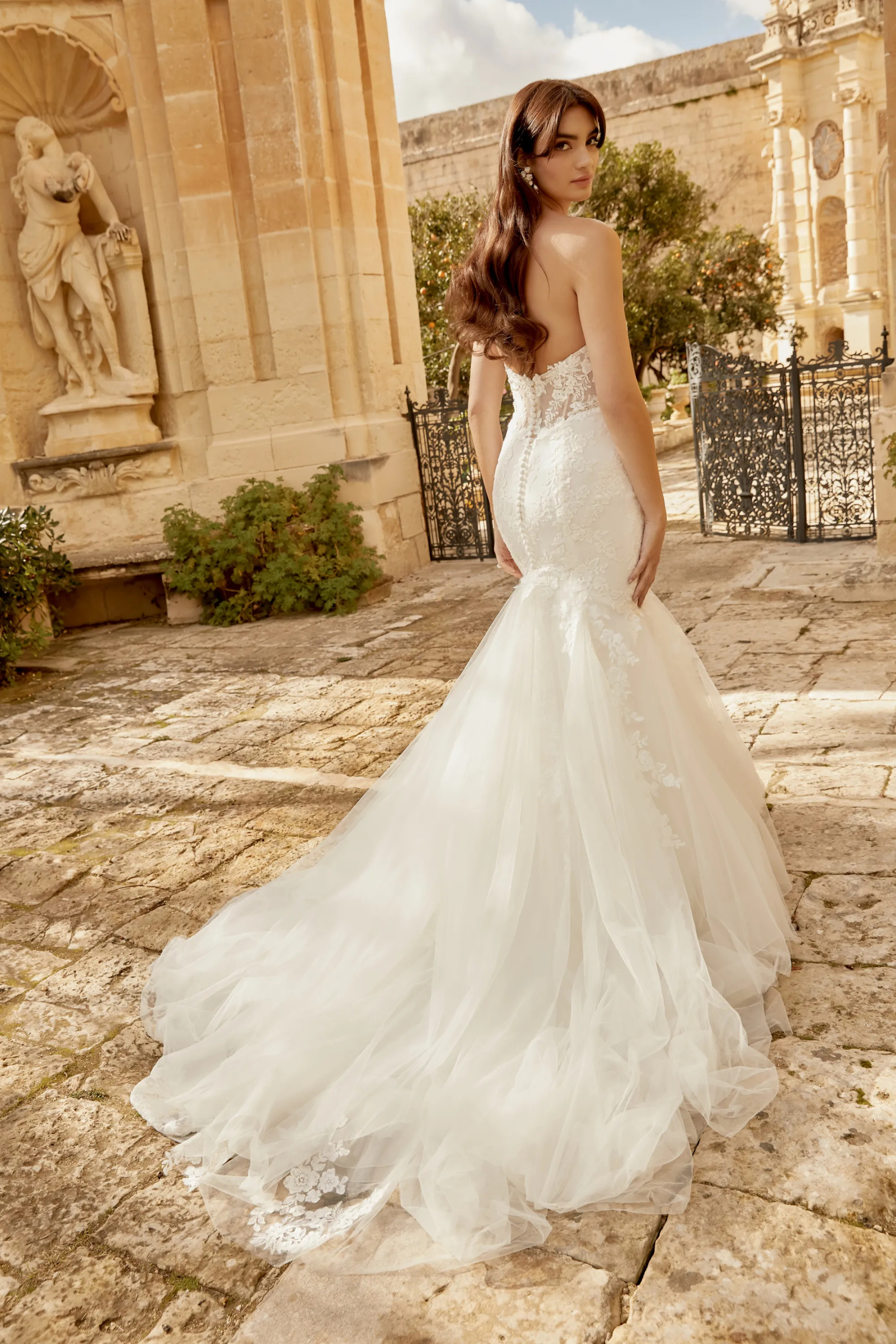 Mermaid Sweetheart Curvy Sequins Lace Chapel Wedding Dress 44481