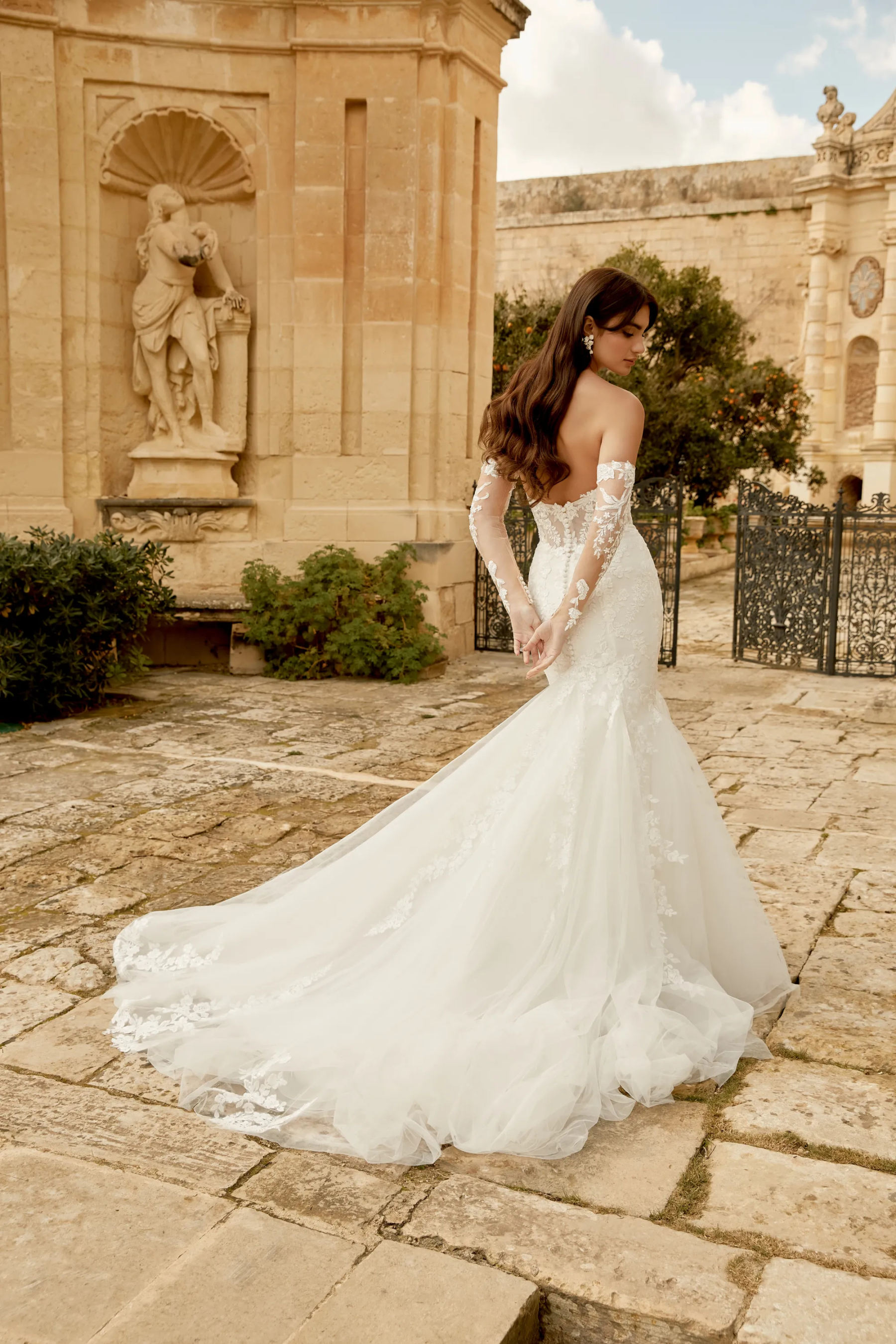 Mermaid Sweetheart Curvy Sequins Lace Chapel Wedding Dress 44481