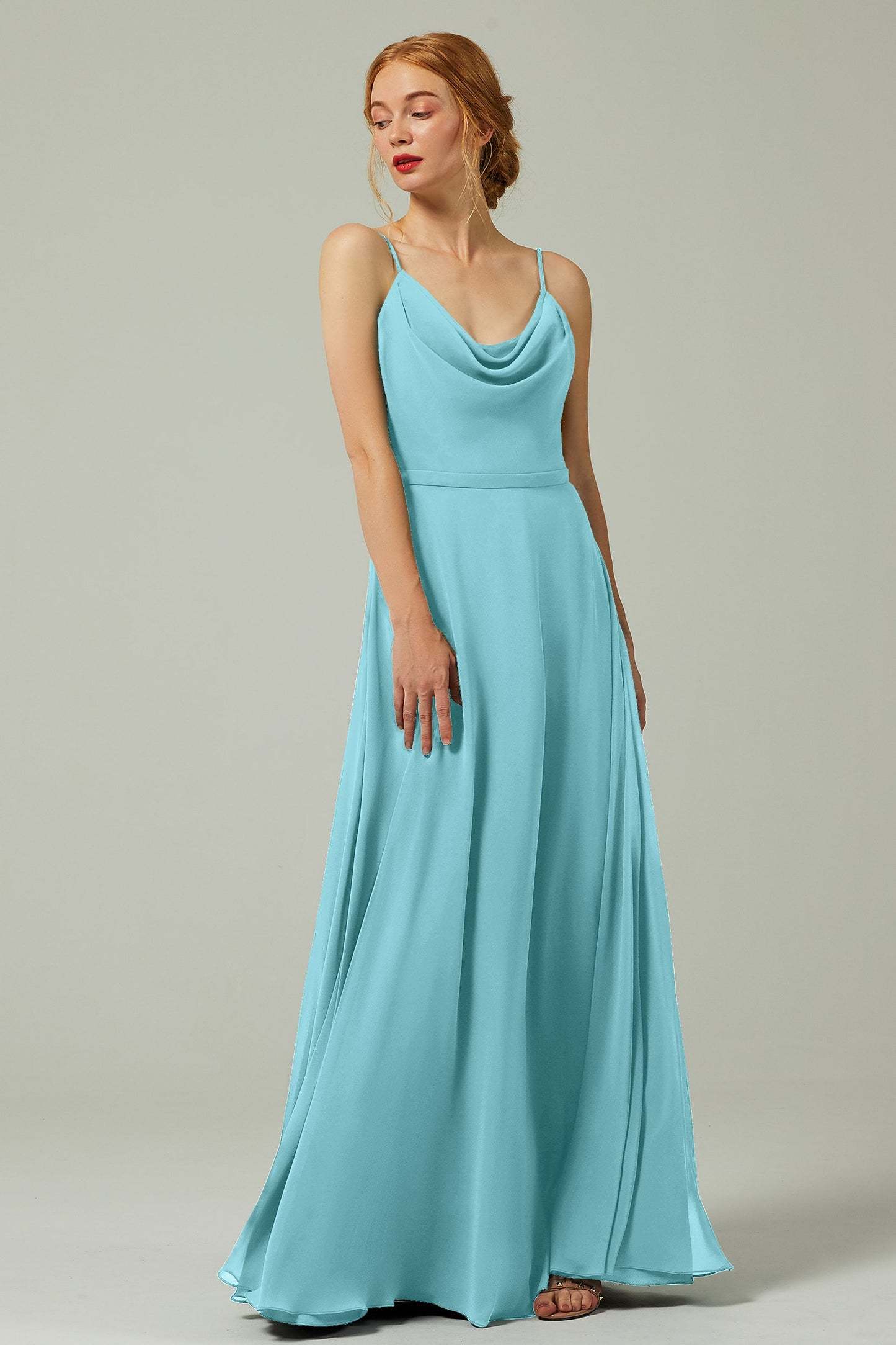 A-Line Floor Length Chiffon Bridesmaid Dress CB0322