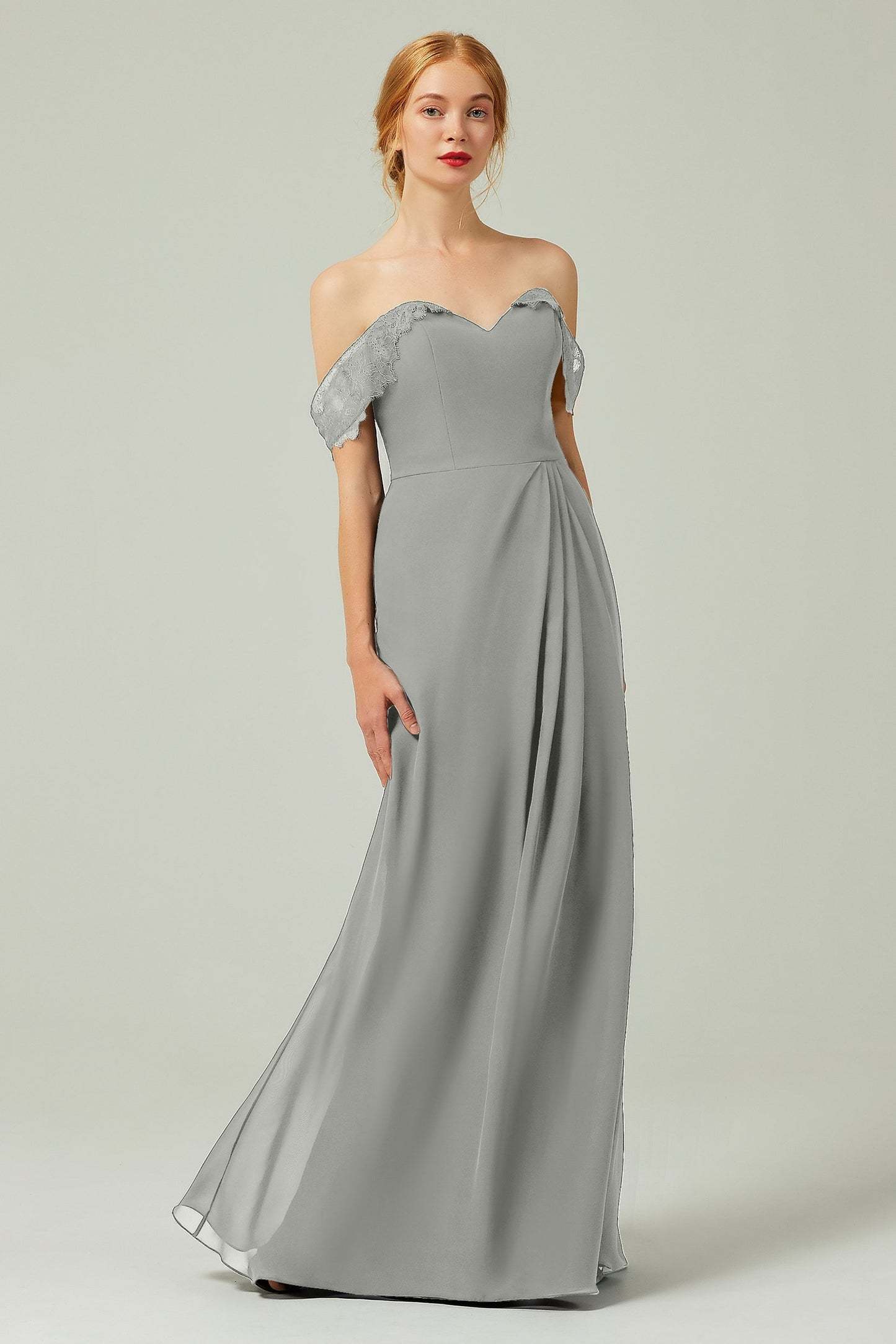 Sheath-Column Floor Length Chiffon Bridesmaid Dress Formal Dresses CB0338