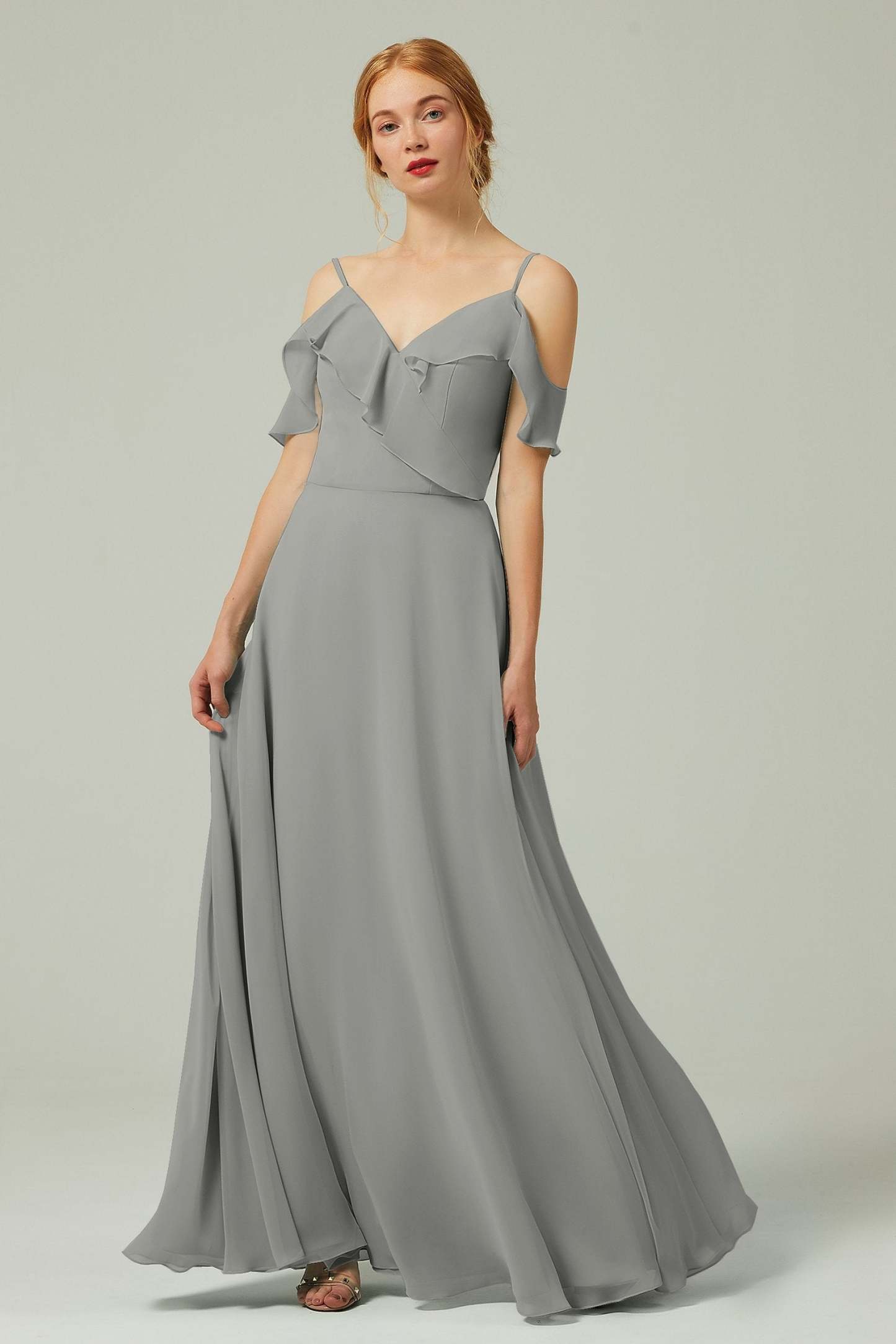 A-Line Floor Length Chiffon Bridesmaid Dress CB0326