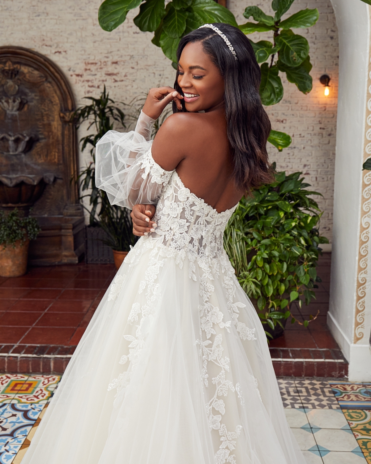 Boho A-Line Strapless Sweetheart Floral Lace Appliques Wedding Dress #BL352