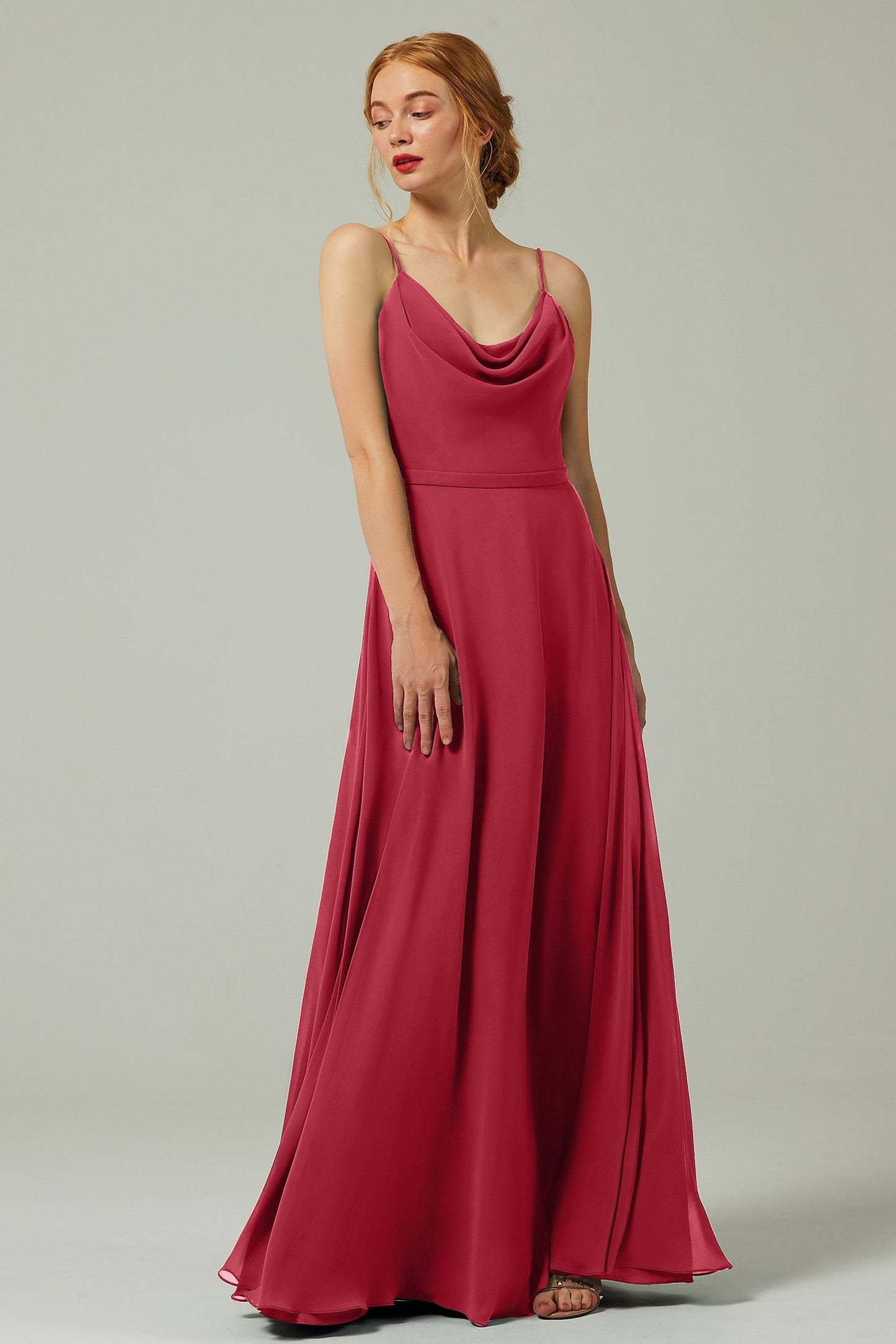 A-Line Floor Length Chiffon Bridesmaid Dress CB0322