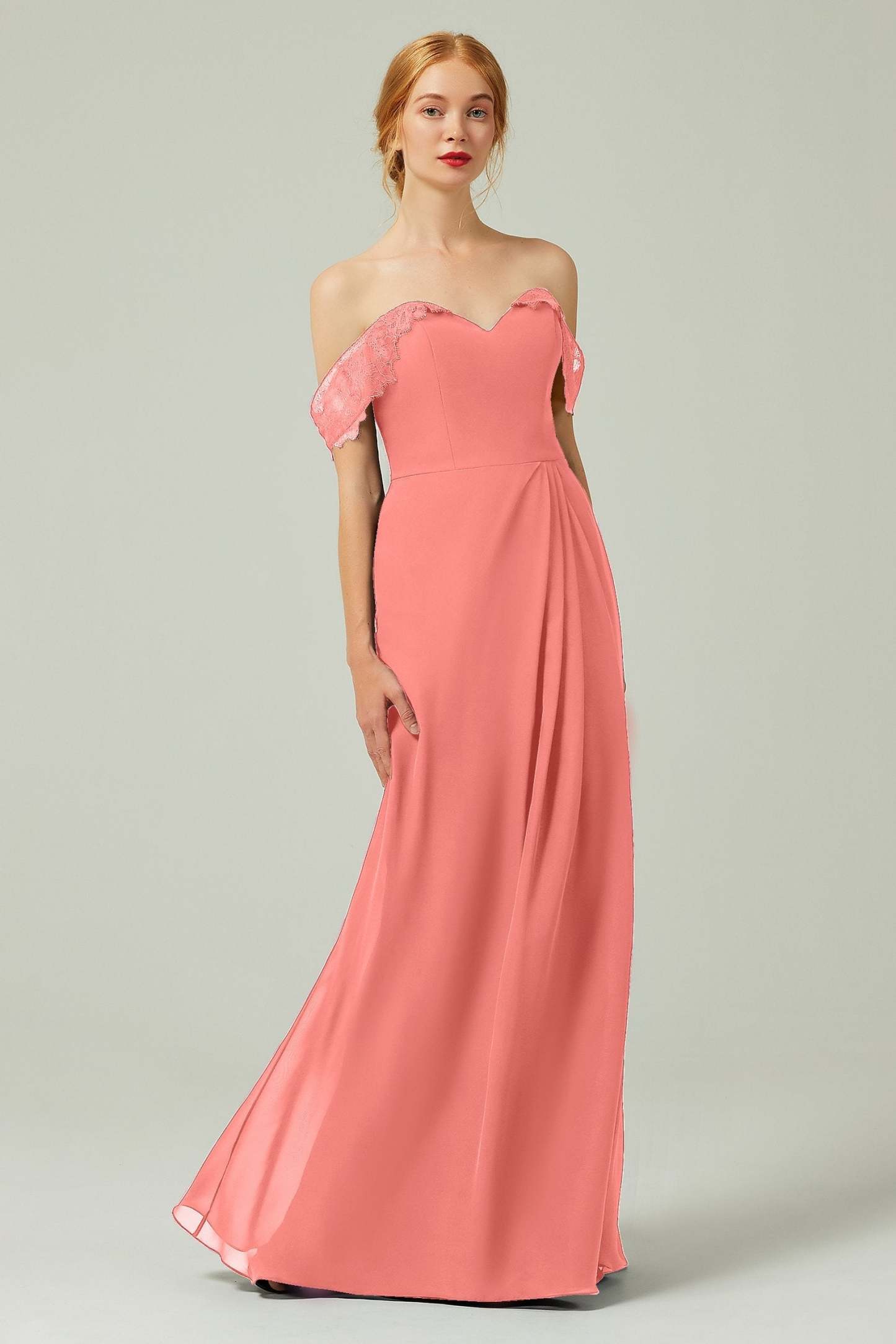 Sheath-Column Floor Length Chiffon Bridesmaid Dress Formal Dresses CB0338