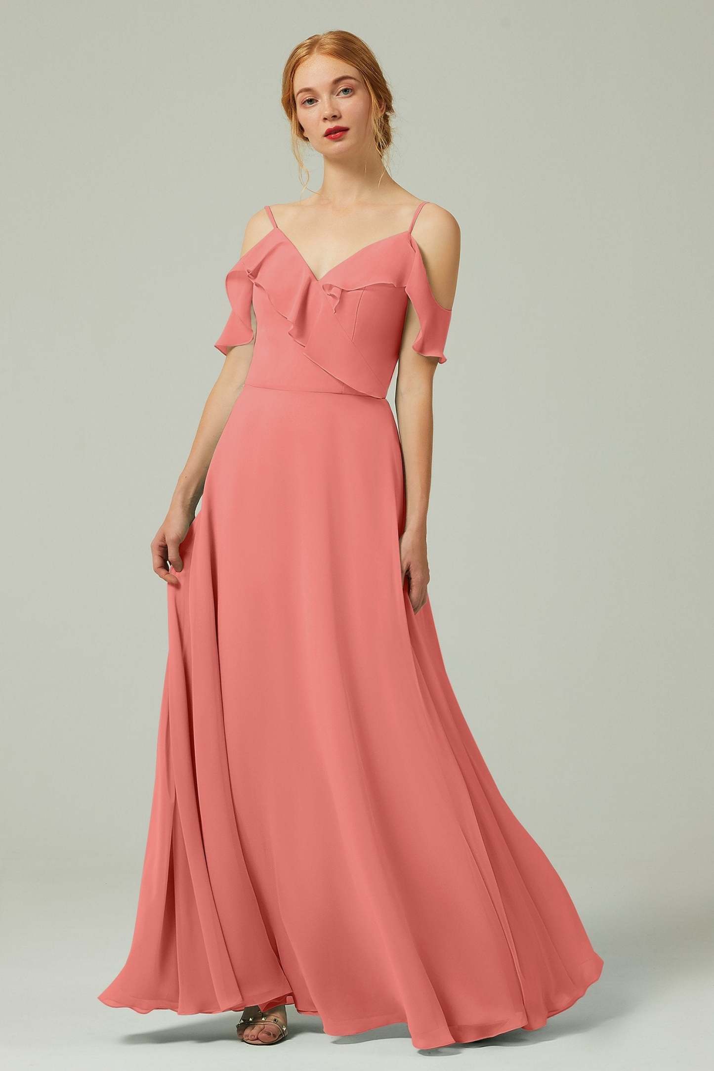 A-Line Floor Length Chiffon Bridesmaid Dress CB0326