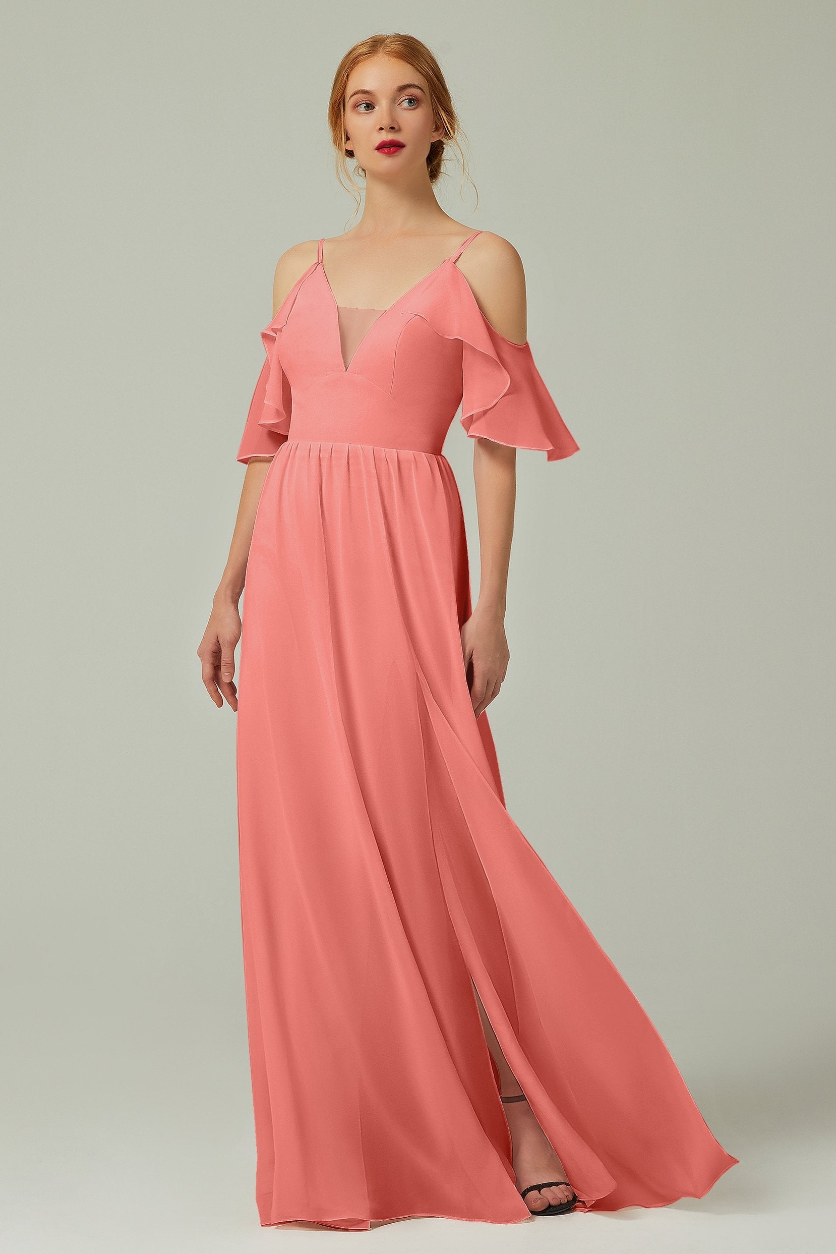 A-Line Floor Length Chiffon Bridesmaid Dress CB0236