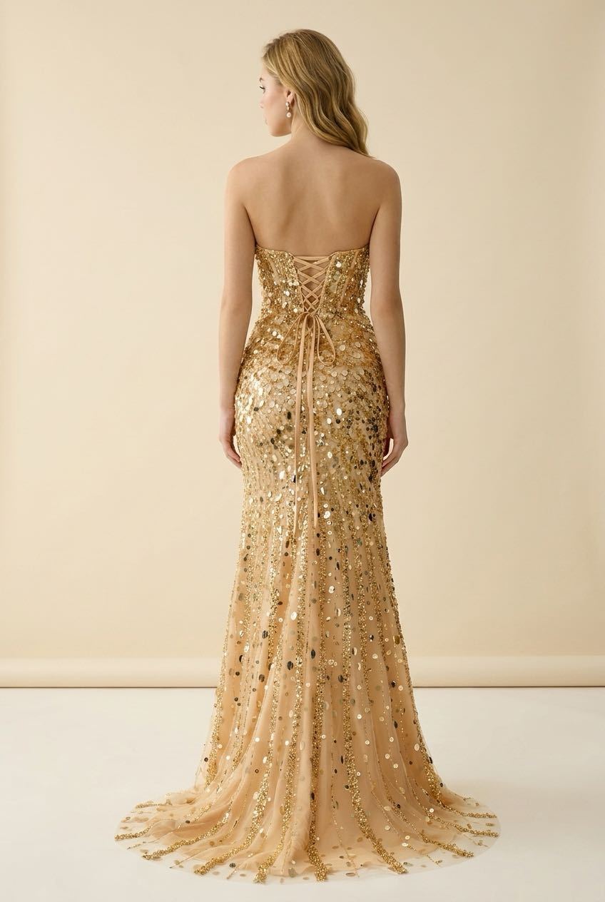 [Copy][Copy][Copy][Copy][Copy][Copy][Copy]couture lee #3741 #floor-length evening gown featuring a plunging V-neckline