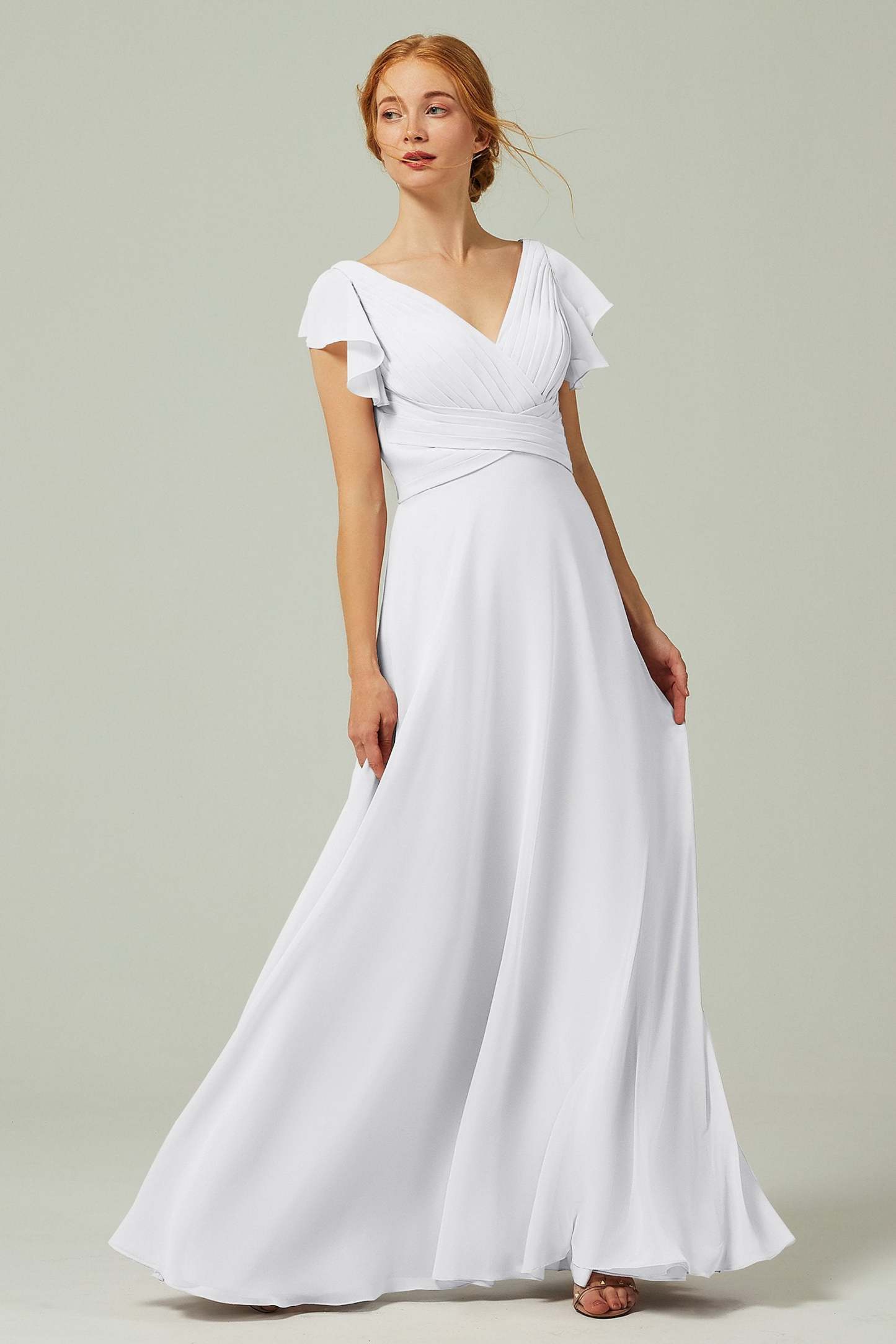 A-Line Floor Length Chiffon Bridesmaid Dress CB0302